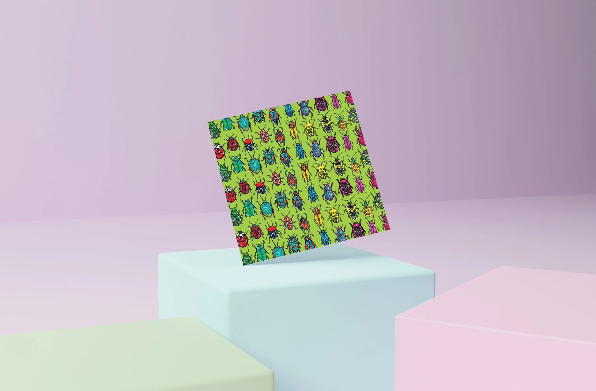 Lime Green Beetle Card – Colourful Greeting Card