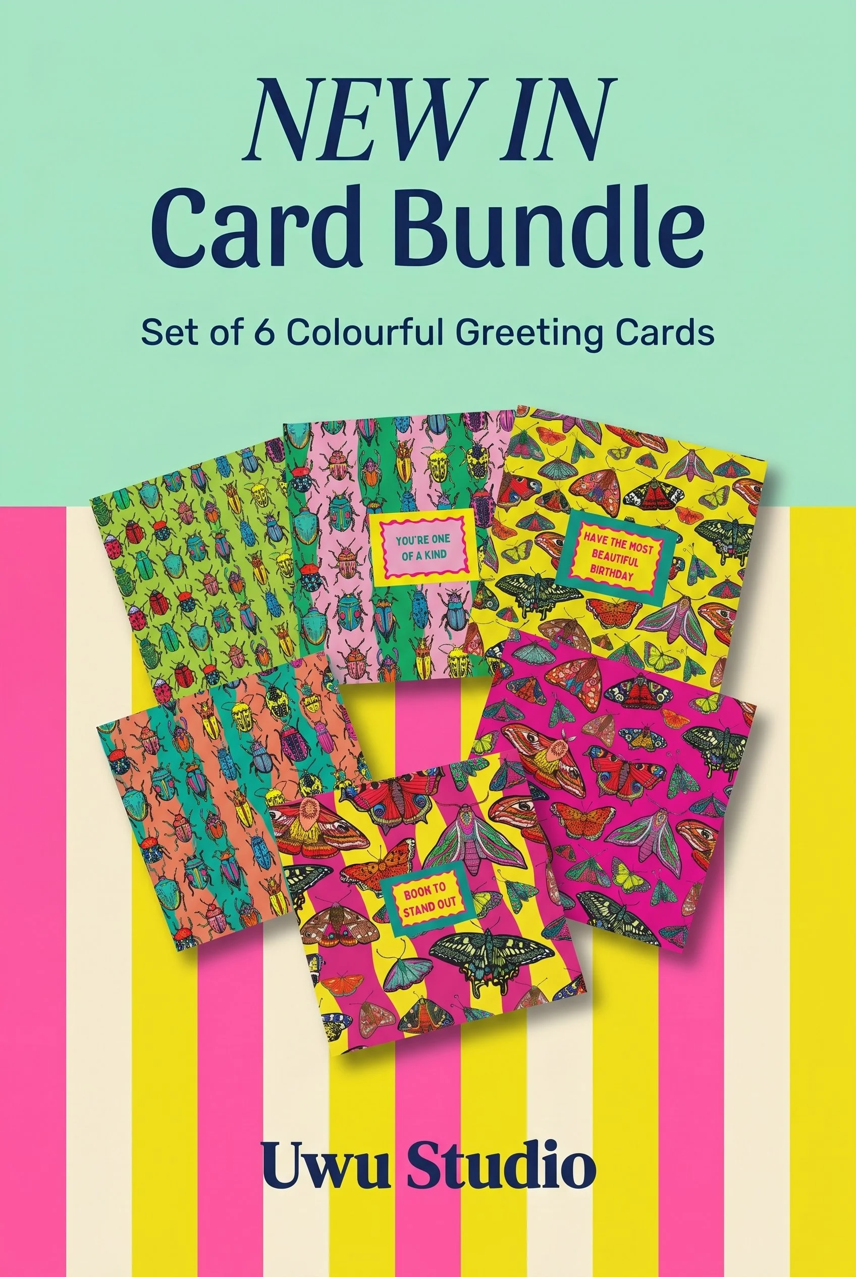 A Study in Colour Card Bundle – Set of 6 Colourful Greeting Cards