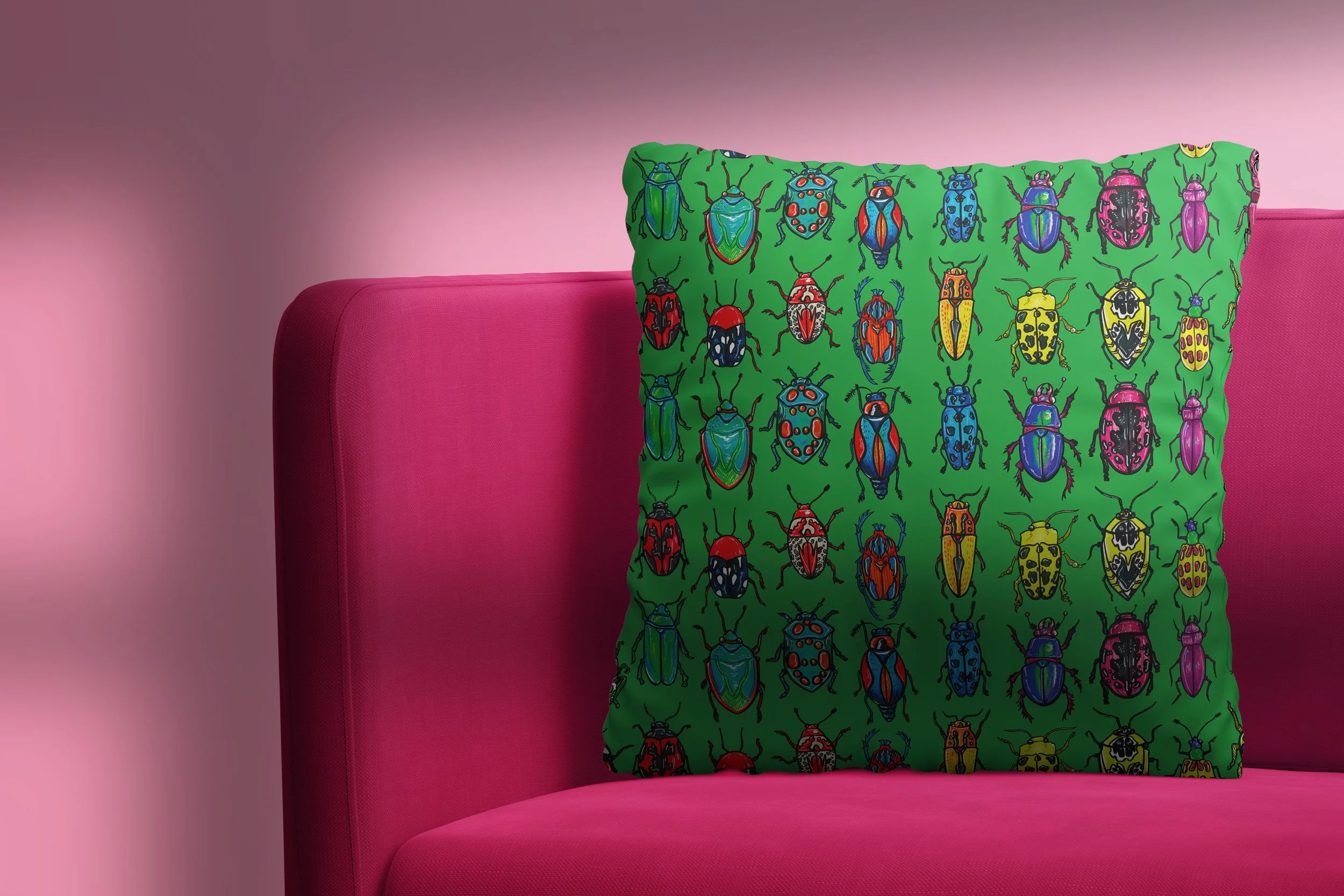 Bottle green Beetle Cushion