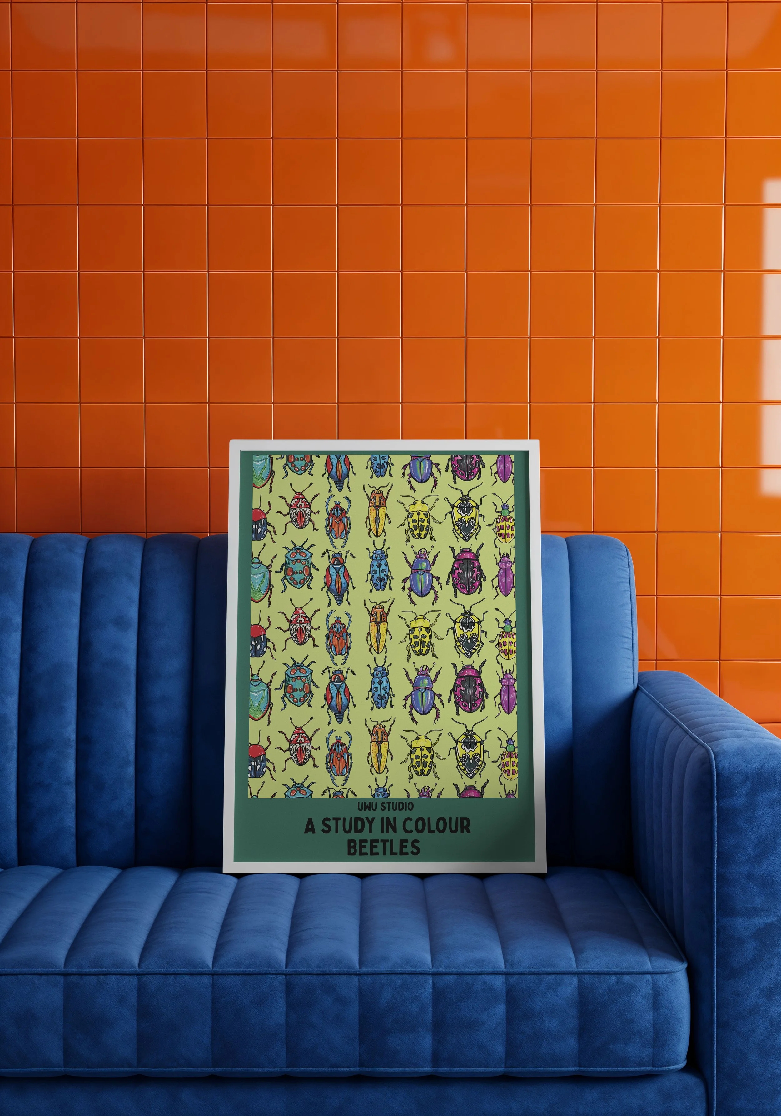 mint and teel beetle - orange wall .jpeg