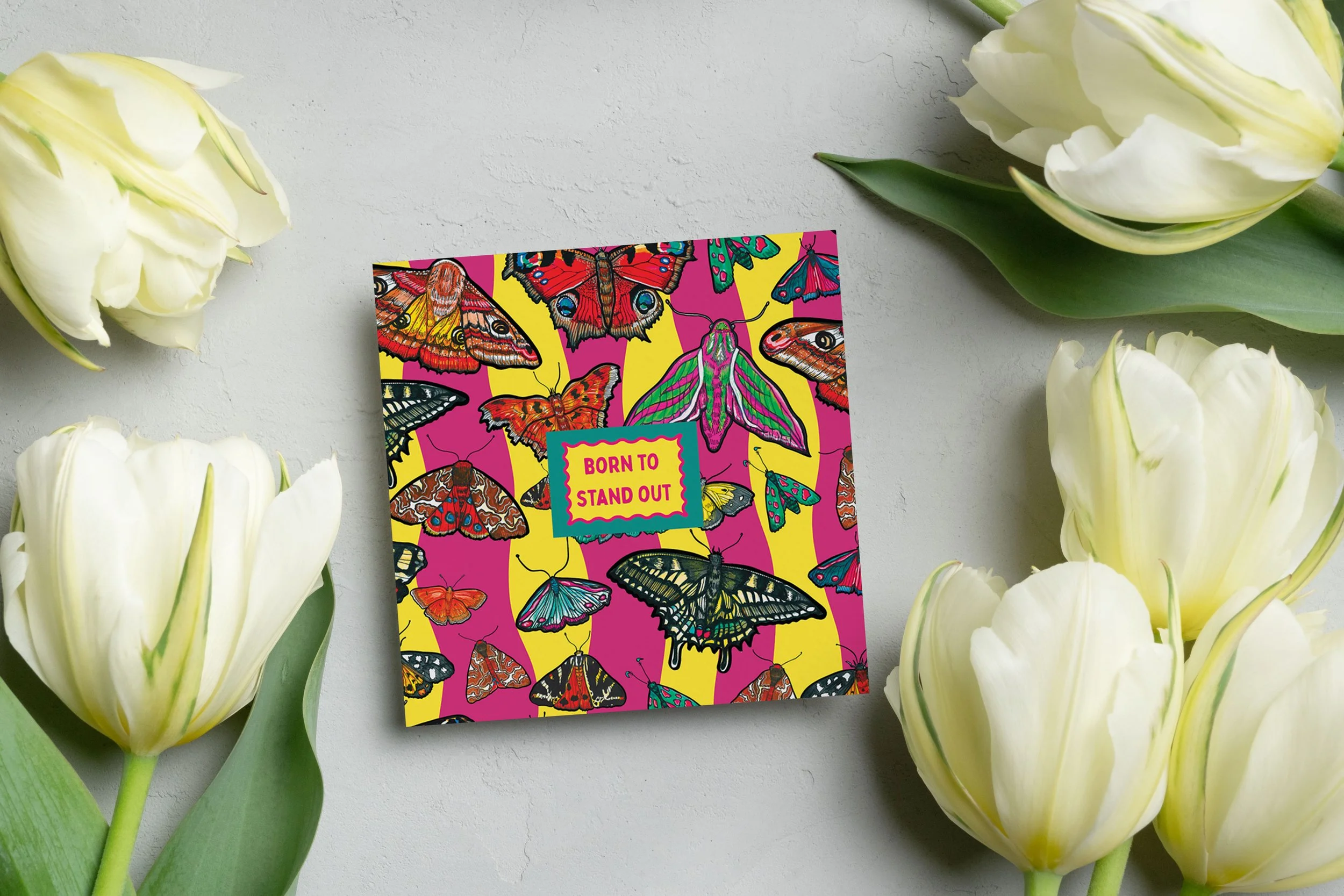 Born to Stand Out Butterfly Card – Colourful Greeting Card