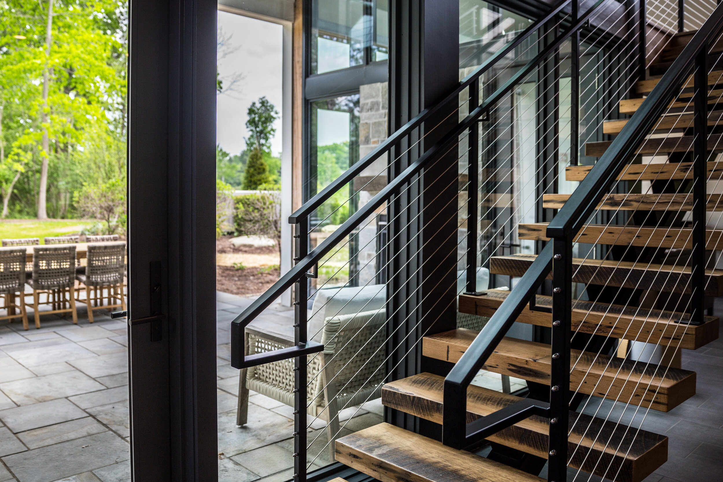 Back Patio and Stairs to Loft