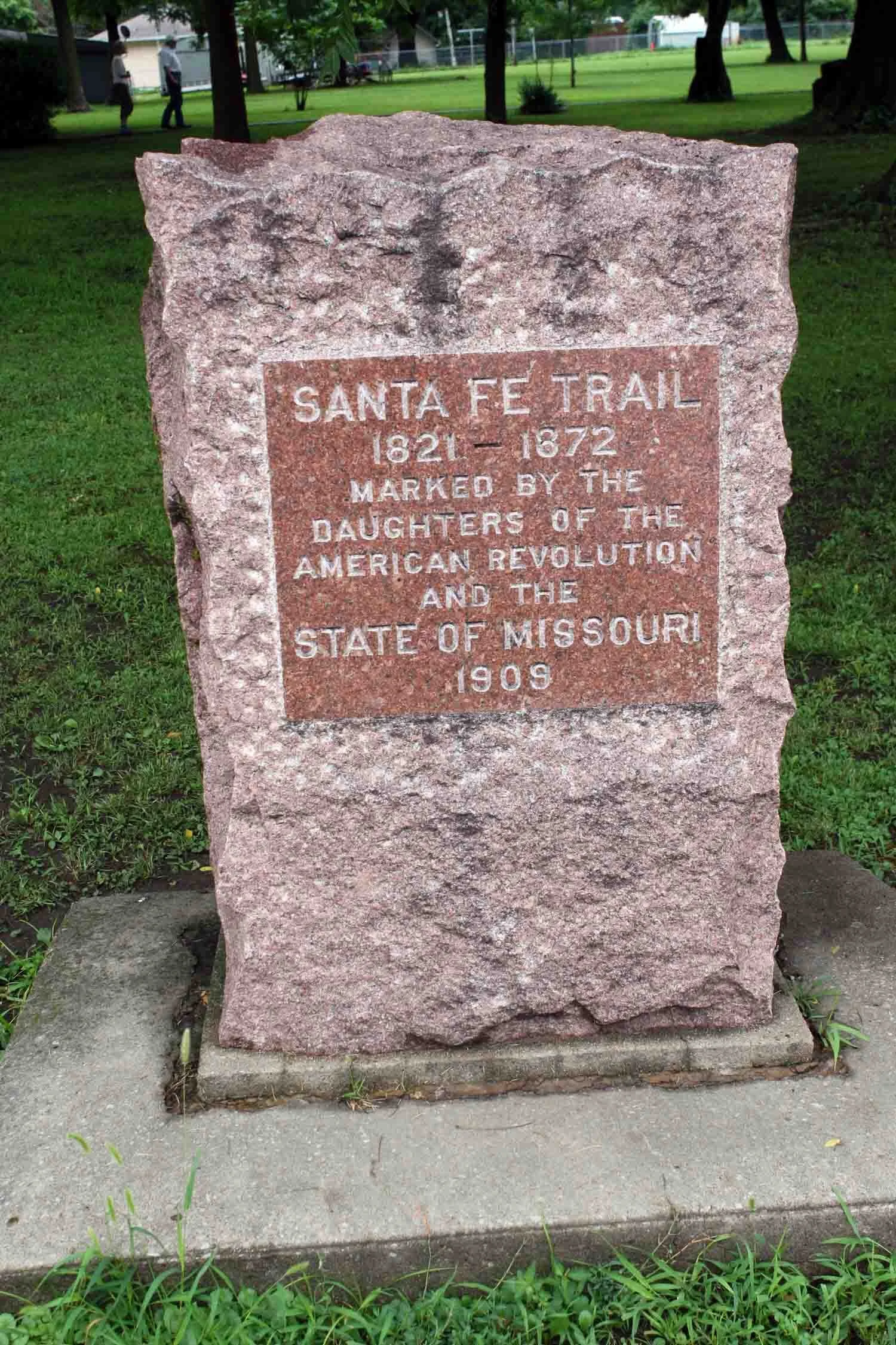 Santa Fe Trail Stone Marker at Rice Tremonti House