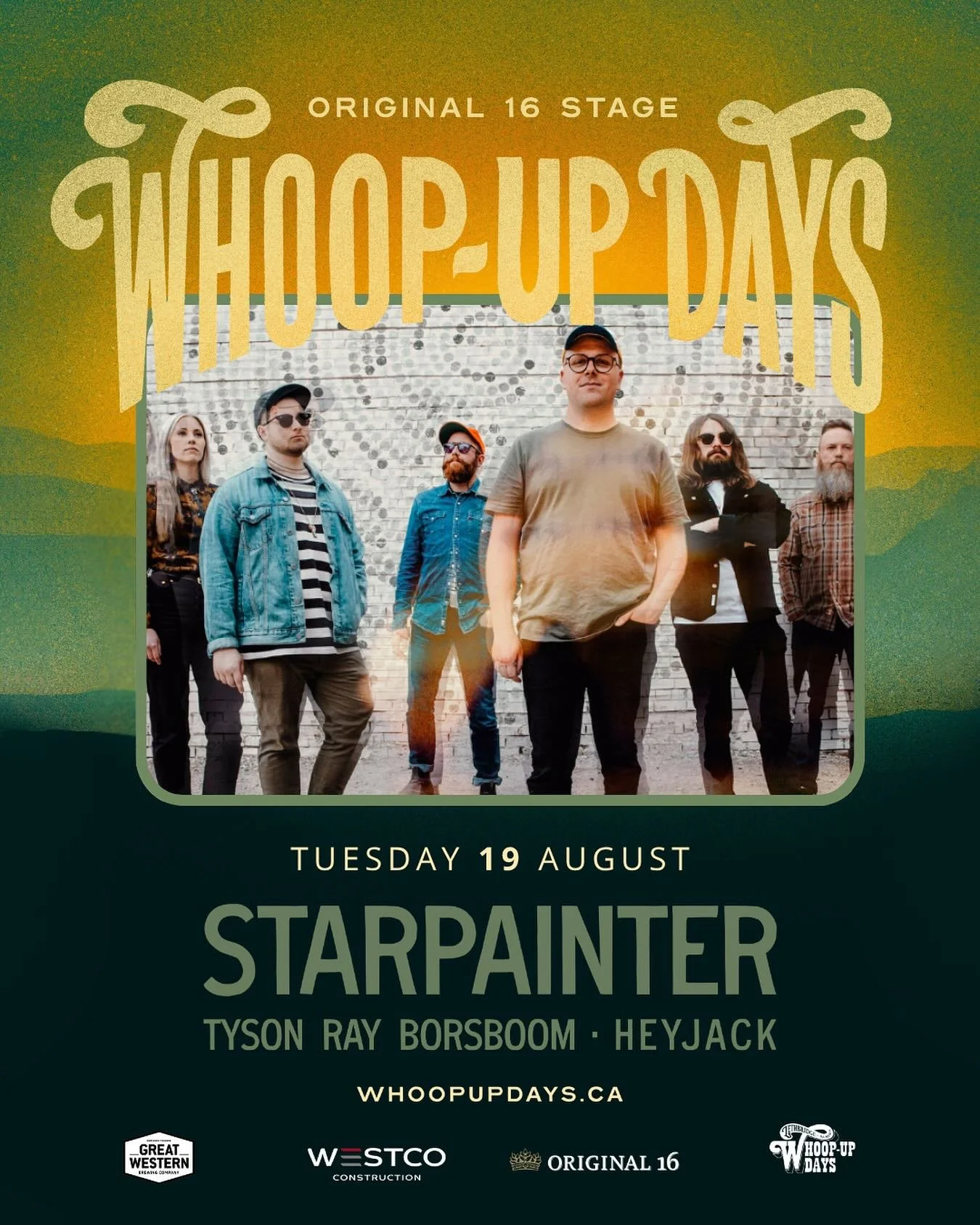 Looking forward to playing @whoopupdays in Lethbridge next month! Catch us the @original16beer stage Tuesday August 19th with @tysonrayborsboom and @heyjack_music. 🌺