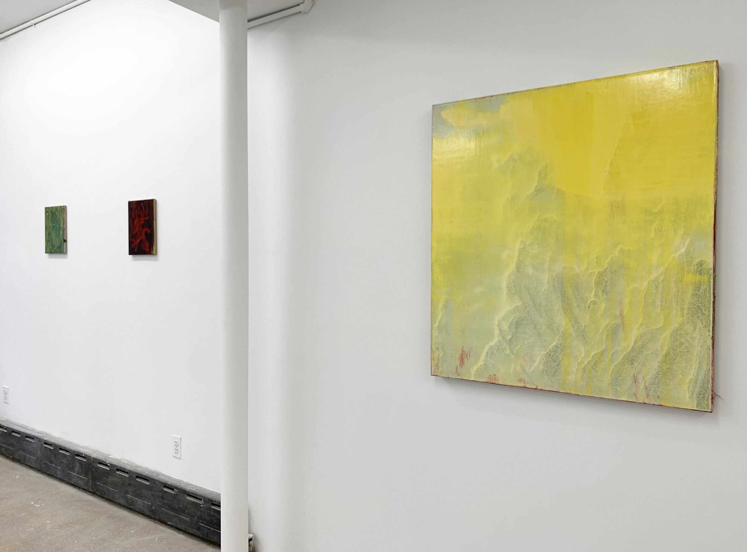Julius Linnenbrink / Lorna Williams 2019 exhibition at Cindy Rucker Gallery, installation image of Julius Linnenbrink paintings