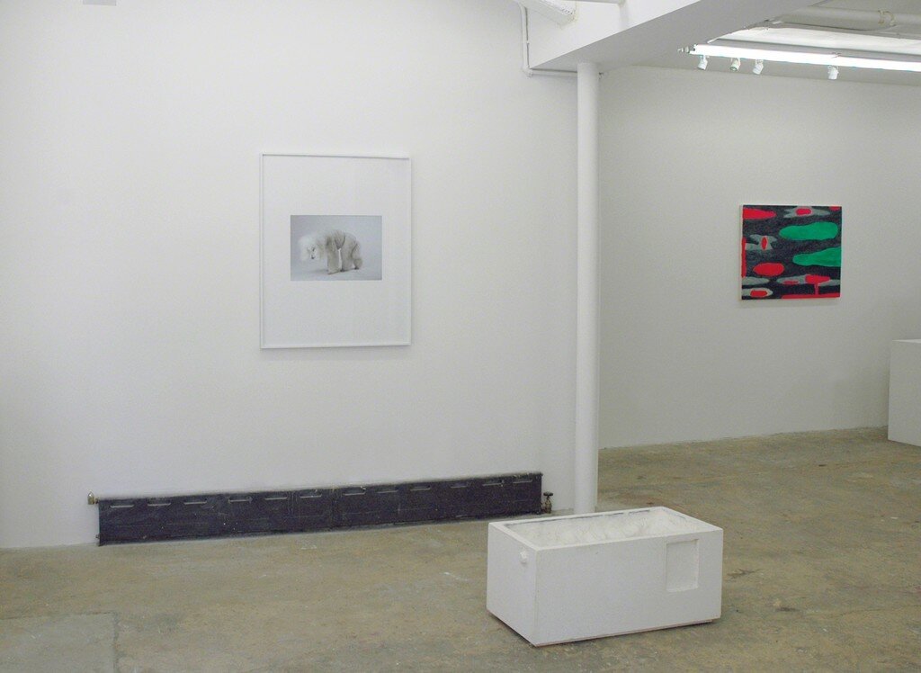 Installation image from the 2016 exhibition, Be Right Back!, featuring works by Charles Dunn, Javier Arce, Beate Geissler &amp; Oliver Sann, Christopher Daniels, at Cindy Rucker Gallery