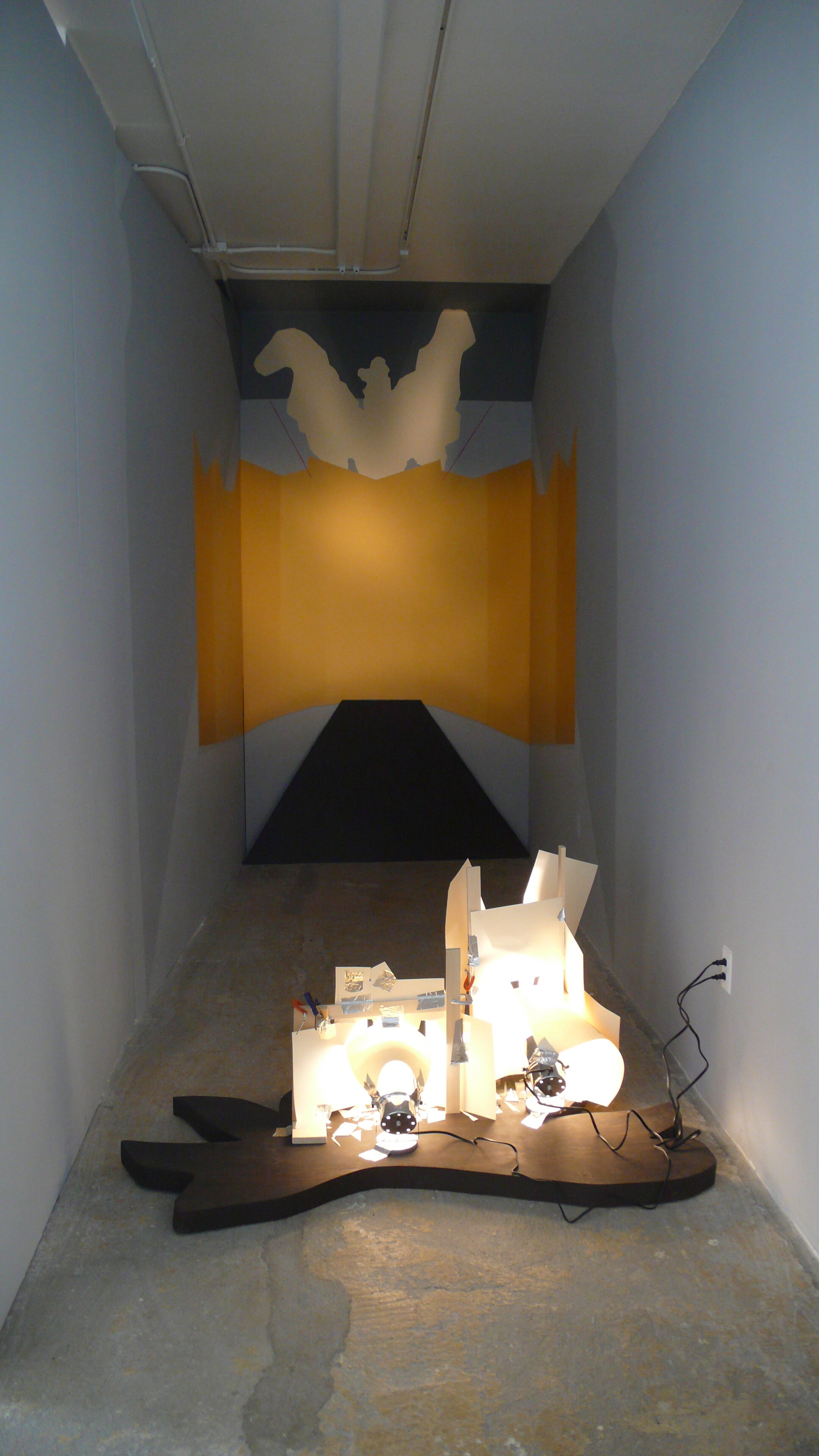 Installation image from the 2011 Adam Hayes exhibition, Of the triumph it hosted, at Cindy Rucker Gallery