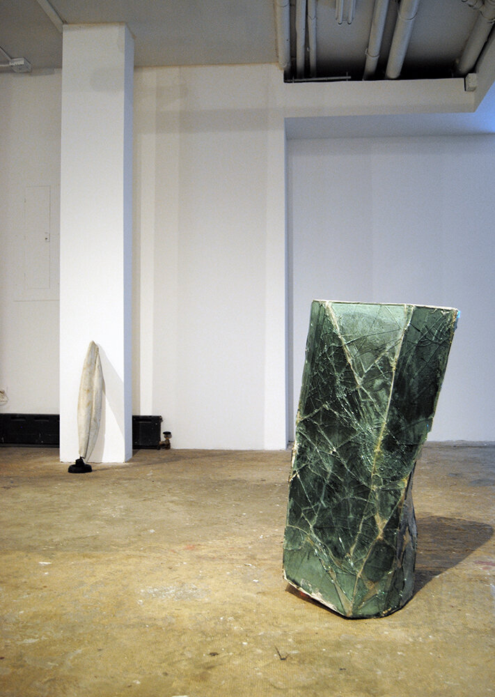 Installation image from the 2015 exhibition, the trees the trees the trees, featuring works by Gereon Krebber, Ann Oren, Robyn Voshardt/Sven Humphrey, at Cindy Rucker Gallery