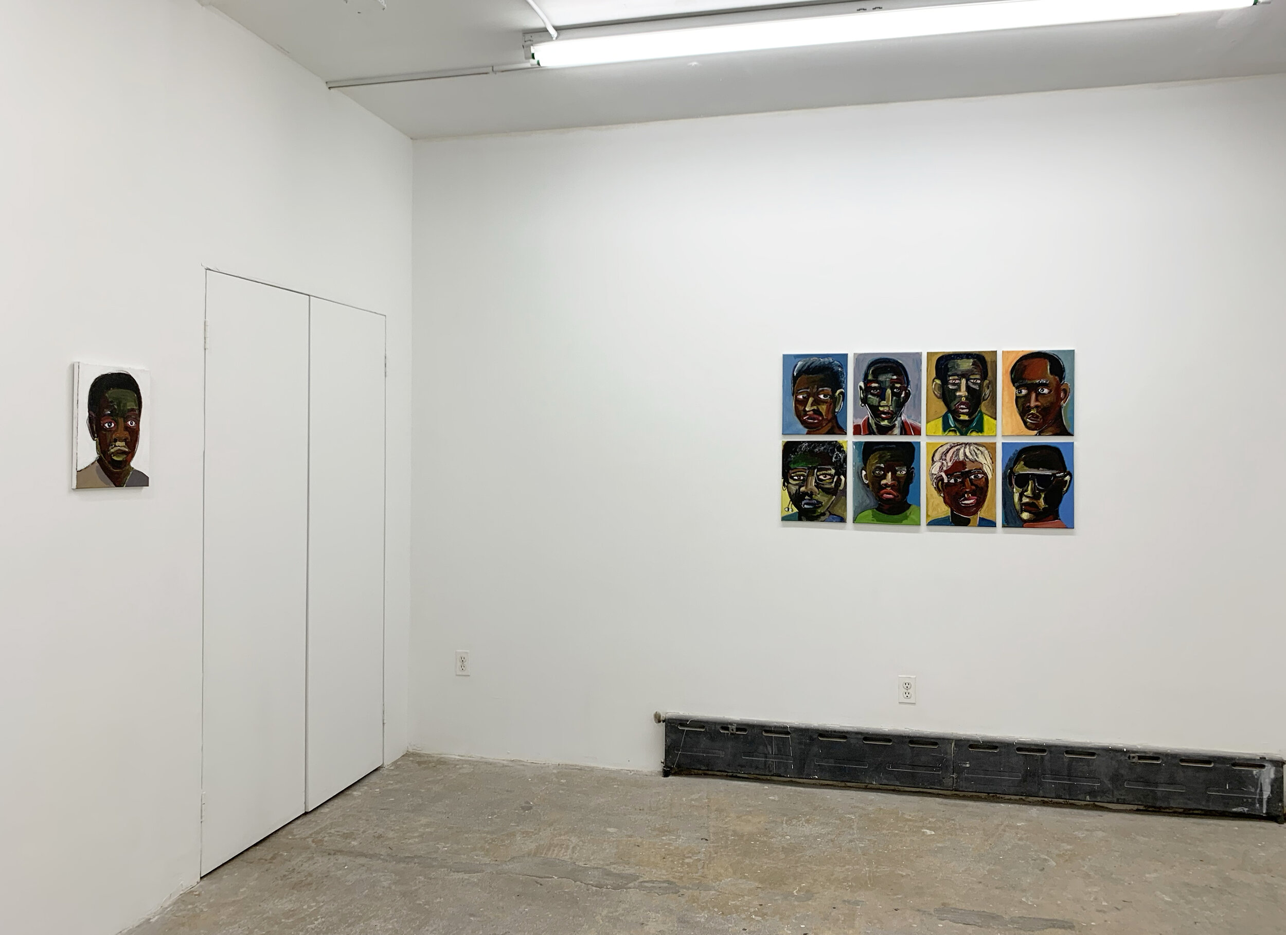Paintings installation images, Frederick Hayes : Local Heads exhibition at Cindy Rucker Gallery