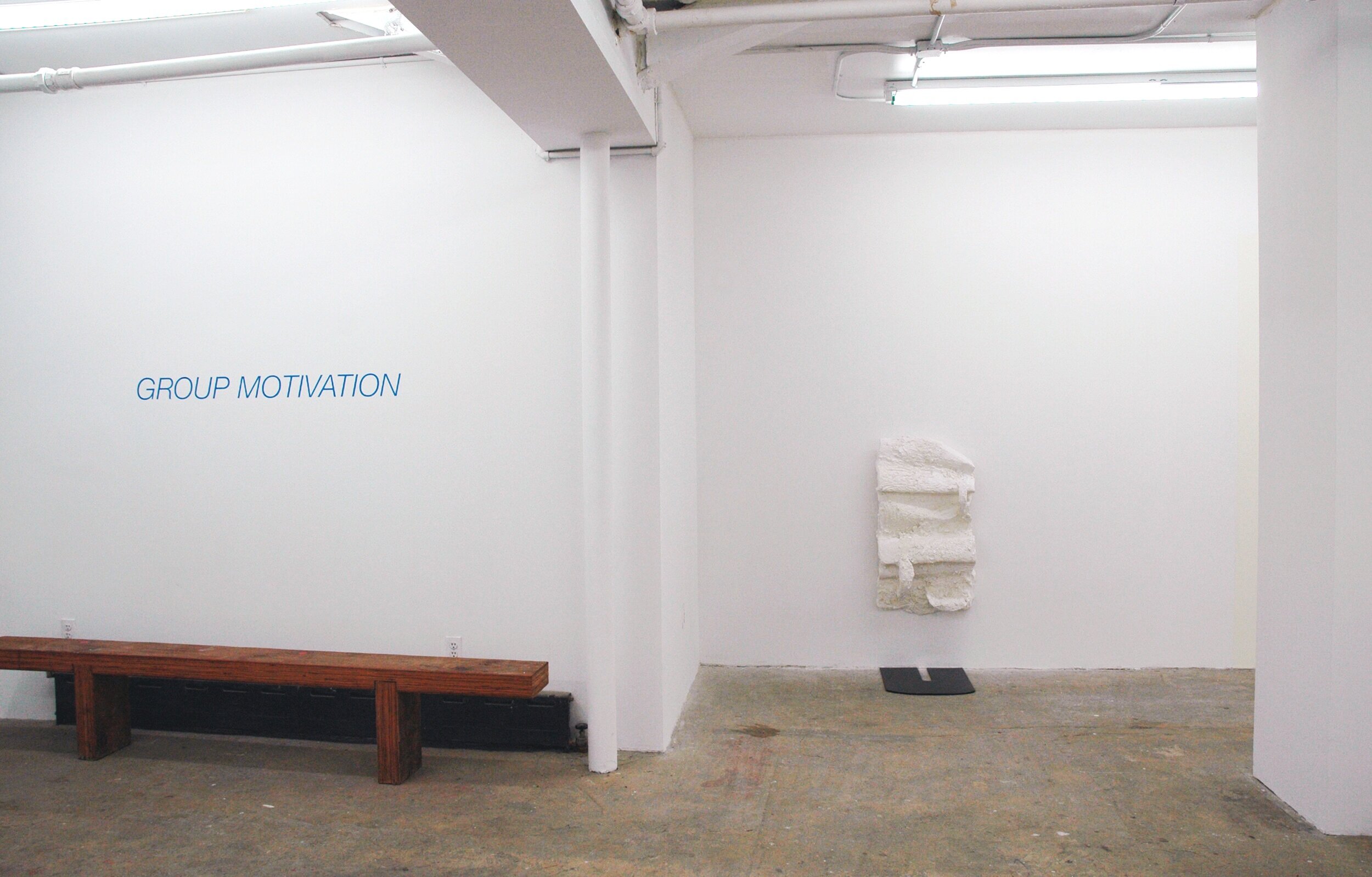 Installation image of works by Eve Ackroyd &amp; Kara Rooney from their 2017 exhibition, Group Motivation, at Cindy Rucker Gallery