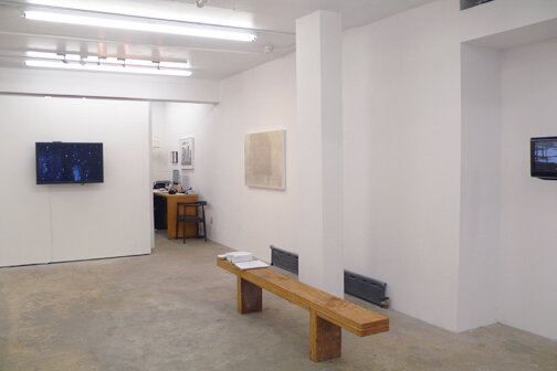 Installation image, There/Not There, featuring works by Daniele Genadry, Adam Hayes, Alexa Kreissl, Christian Nguyen, Carlos Sandoval De Leon, Voshardt/Humphrey, at Cindy Rucker Gallery