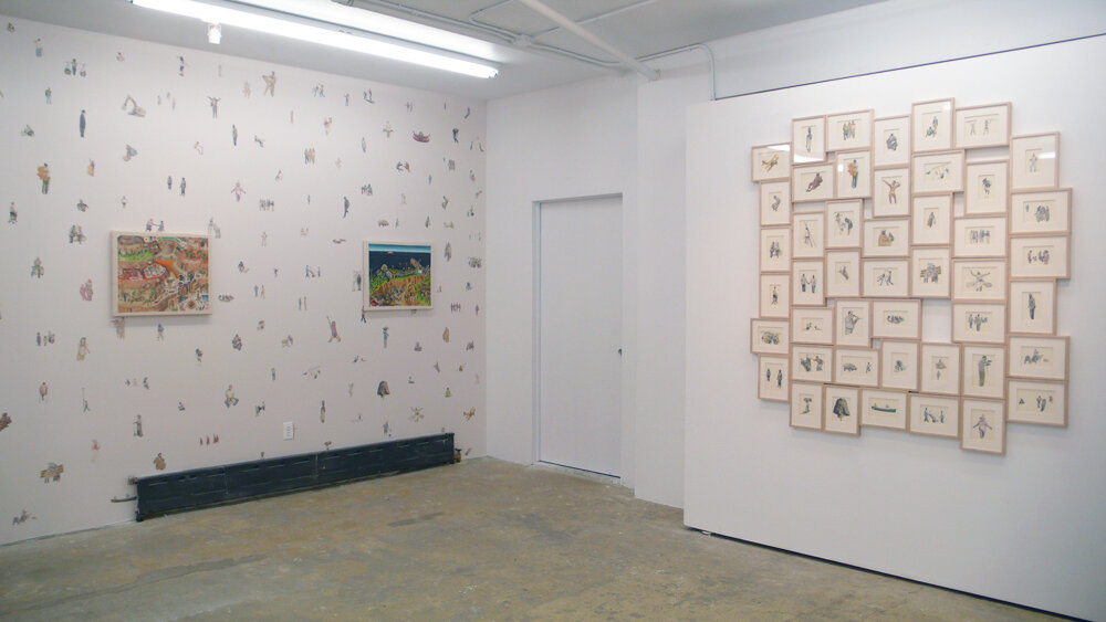 Installation image from the 2011 Christopher Daniels exhibition, People Doing Different Things, at Cindy Rucker Gallery
