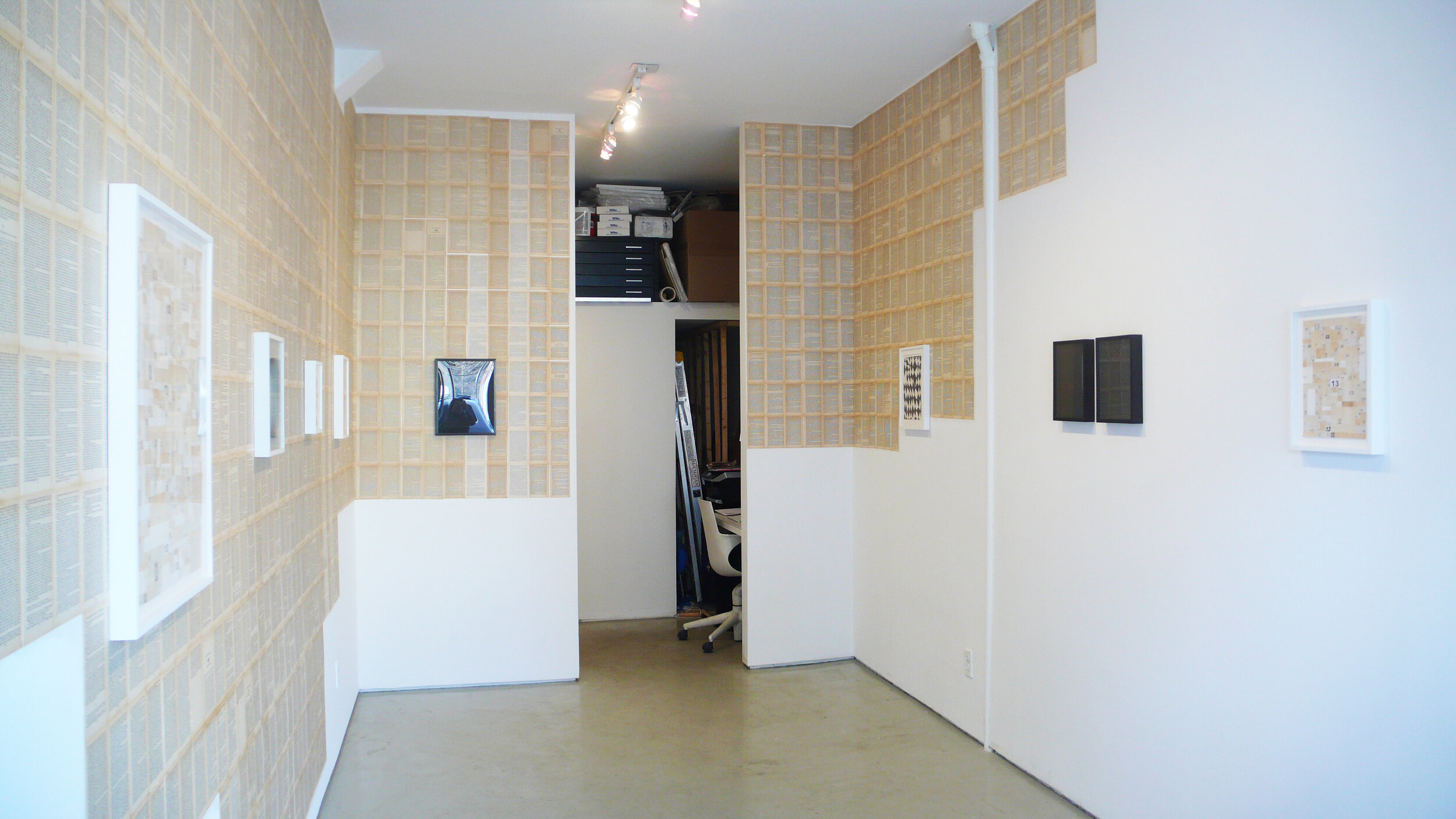 Installation image from the 2009 Gary Rough exhibition, I WANT TO TELL YOU, at Cindy Rucker Gallery, Number 35