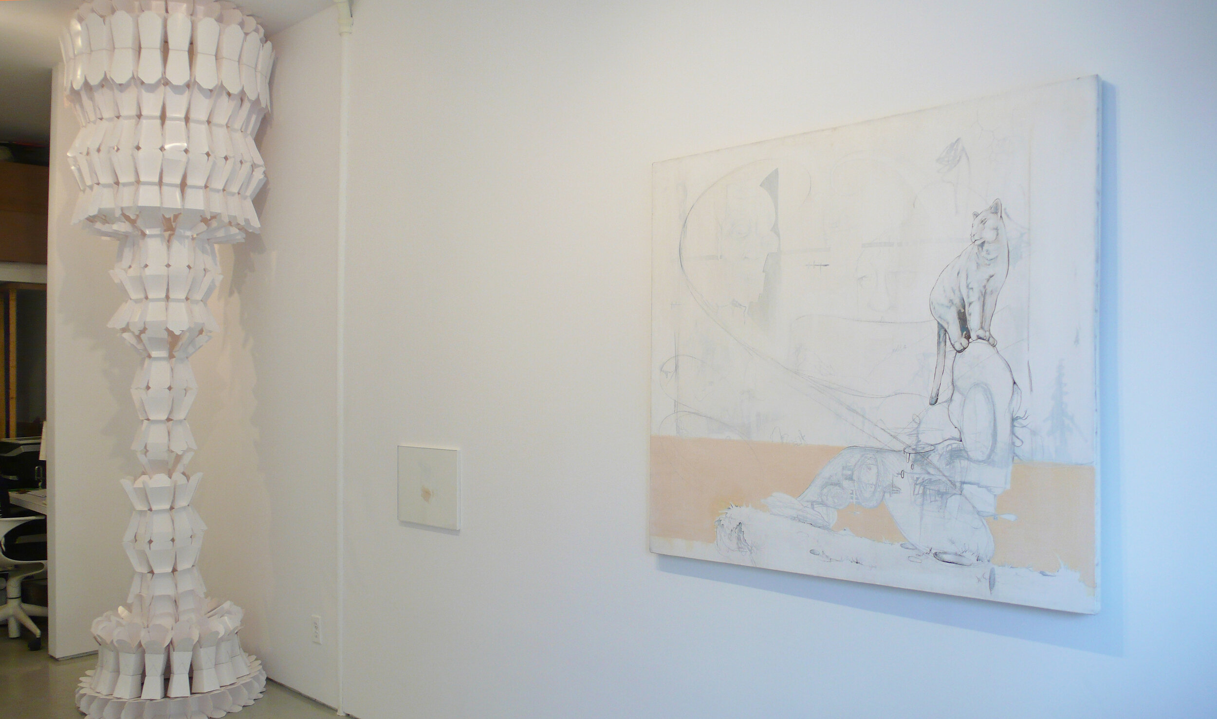 White on White, Curated by Eun Young Choi, featuring works by Boyce Cummings, Larry Lee, Miyeon Lee, K. Min, Jeremiah Teipen, Heeseop Yoon, at Cindy Rucker Gallery