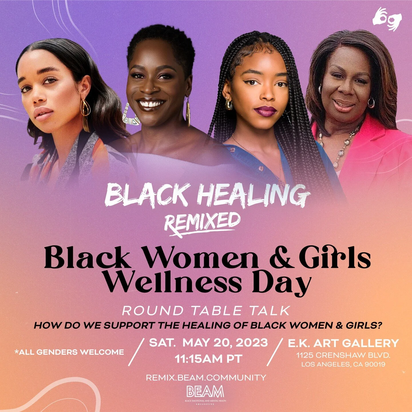 Introducing our esteemed Round Table Talk speakers for Black Healing Remixed 2023! 

This conversation includes actress, Laura Harrier from the upcoming film &ldquo;White Men Can&rsquo;t Jump,&rdquo; scholar-activist and public speaker, Dr. Yaba Blay