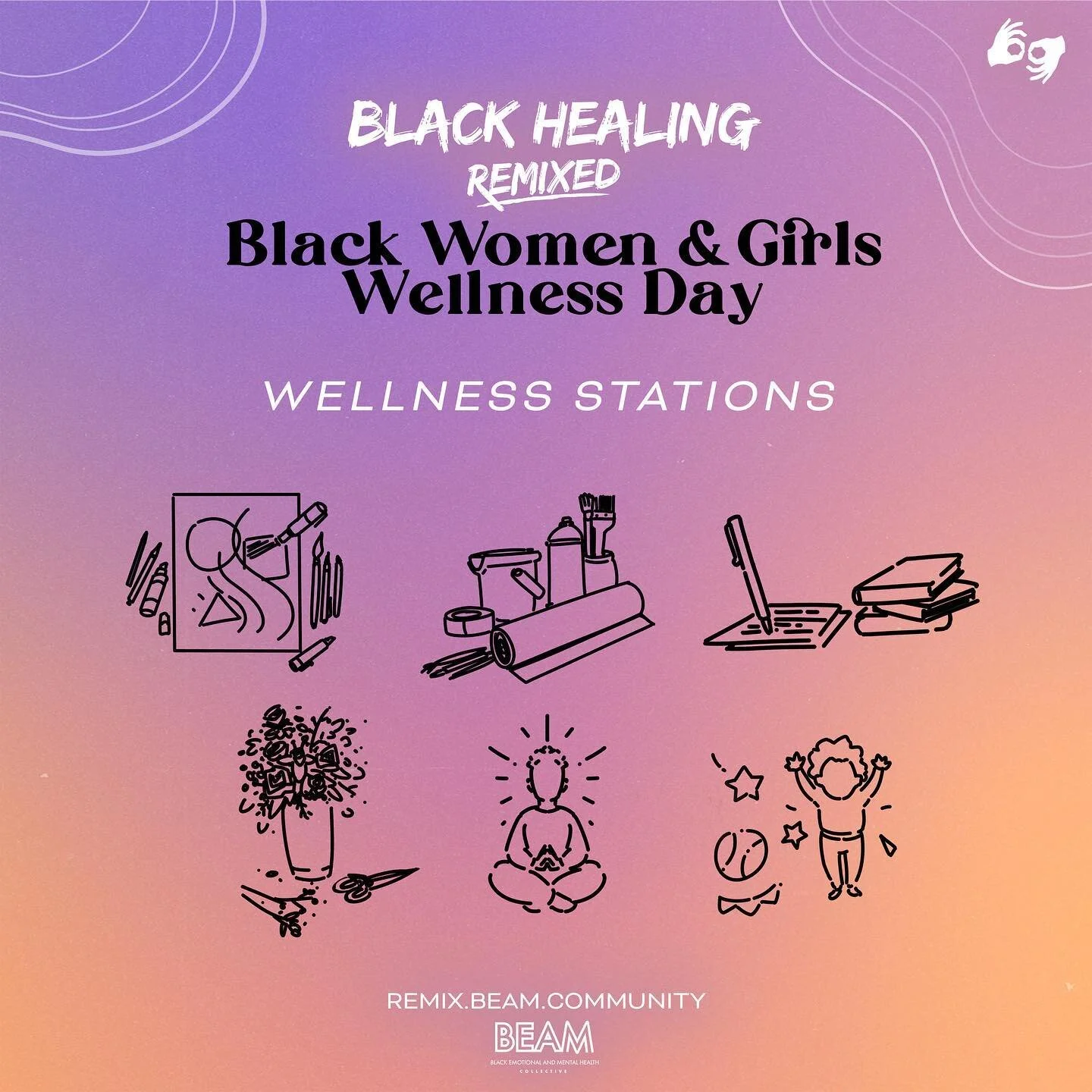 📣 3 DAYS LEFT UNTIL BLACK HEALING REMIXED!! 📣

Don&rsquo;t miss out on the fun wellness stations and activations during our Black Women &amp; Girls Wellness Day on May 20th! Take a look at the activities we have planned for the day ✨

**Coloring St
