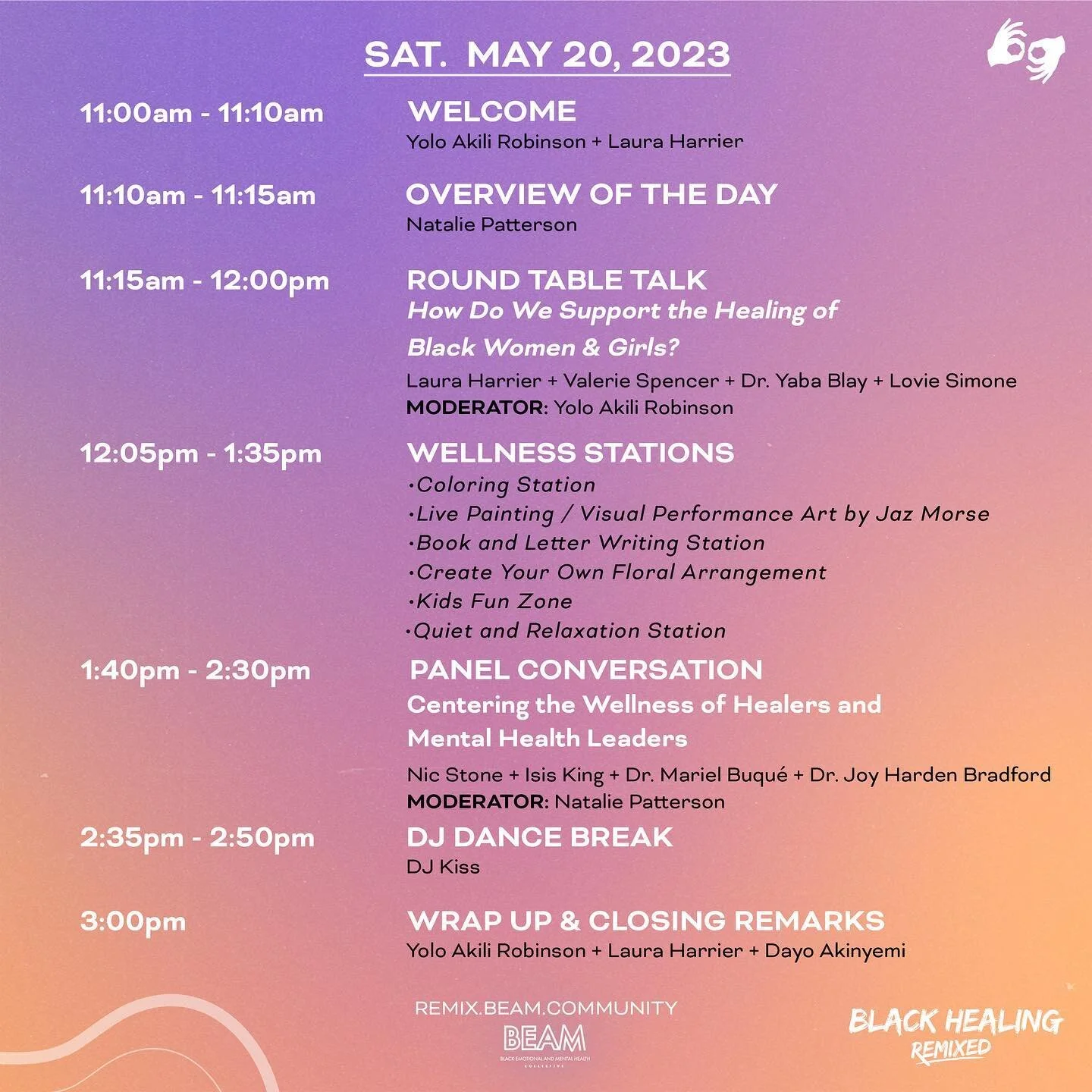 📣&nbsp;24 HOURS UNTIL BLACK HEALING REMIXED, Y&rsquo;ALL! 📣

We&rsquo;re bringing you the full line up for our Black Women &amp; Girls Wellness Day. We have roundtable discussions, wellness stations, arts and crafts, and even a little dance break t