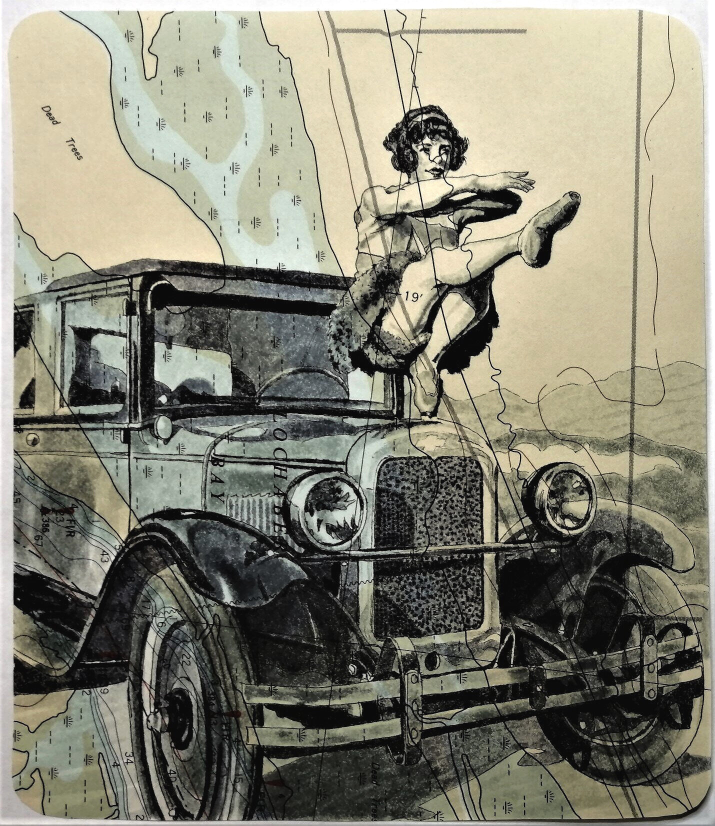 Ballerine sur une Chevrolet 1927 - Ballerina on a 1927 Chevrolet (série miniatures n. 3), 2020