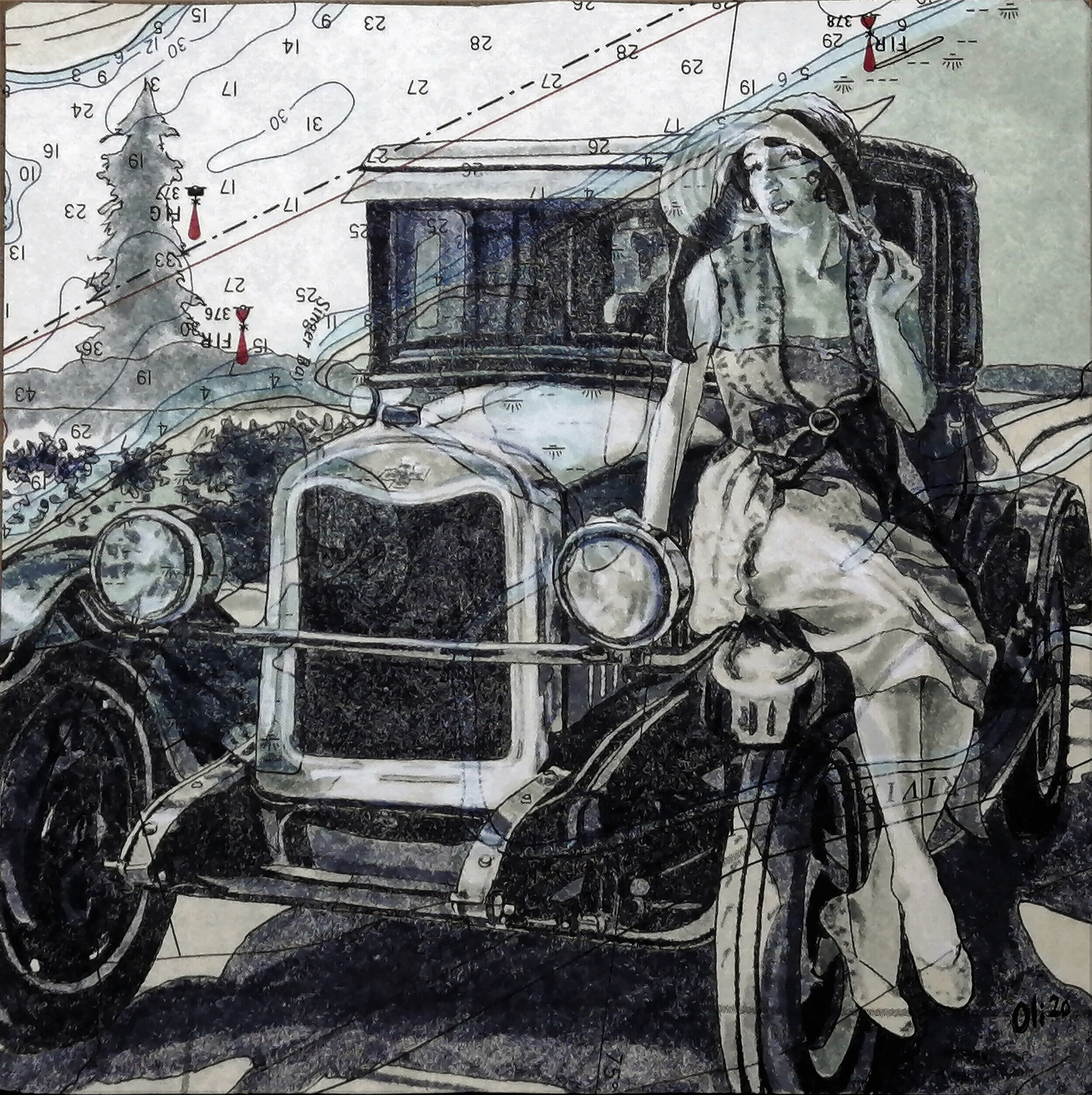 Betty Boyd sur une Chevrolet de 1926 - Betty Boyd on a 1926 Chevrolet (série miniatures n. 1), 2020