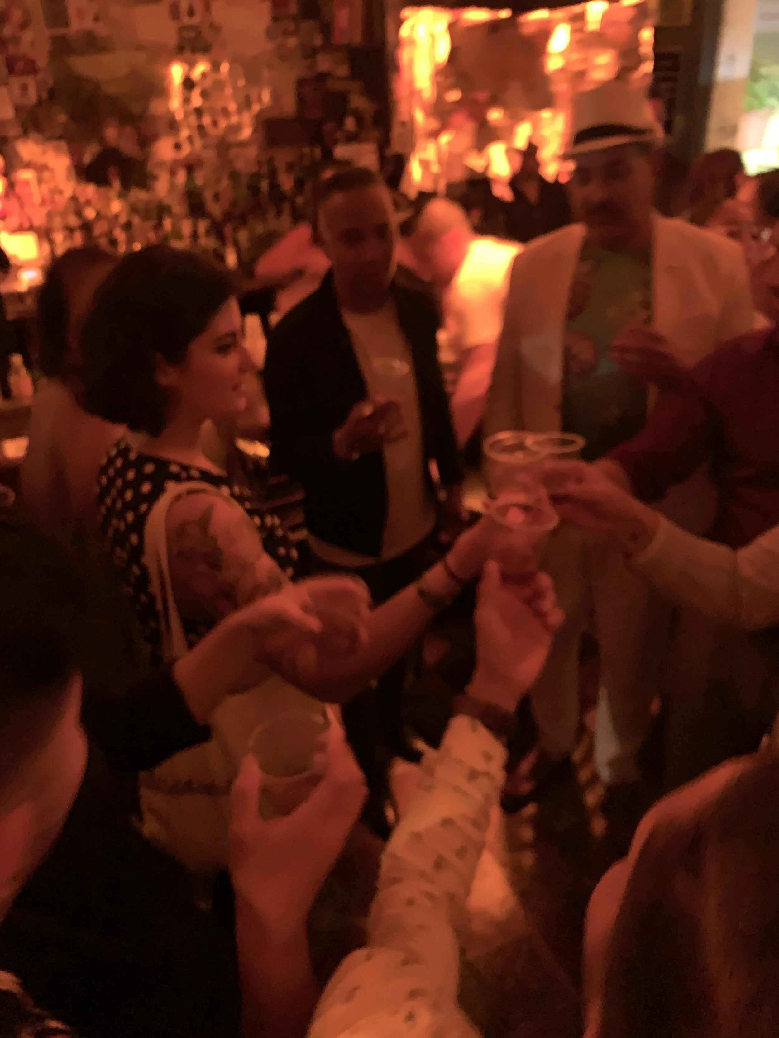 Blurry photo of a group. Salud!