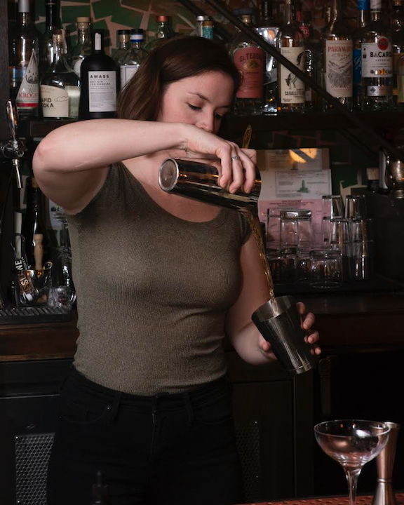 Me throwing my cocktail entry, “Gracious Intent,” during the 2020 Bacardi Legacy Competition 2020
