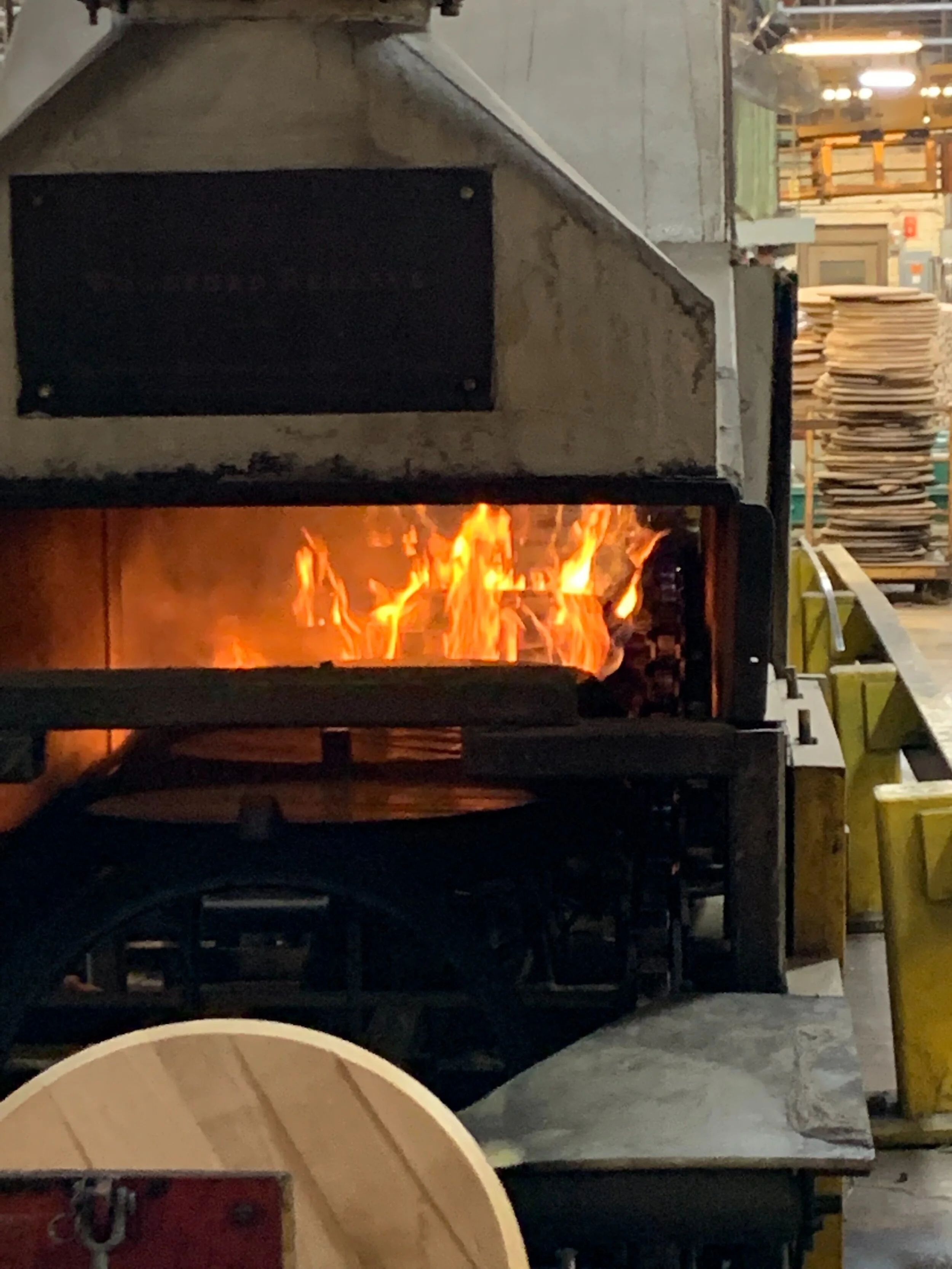 The barrel heads being charred.