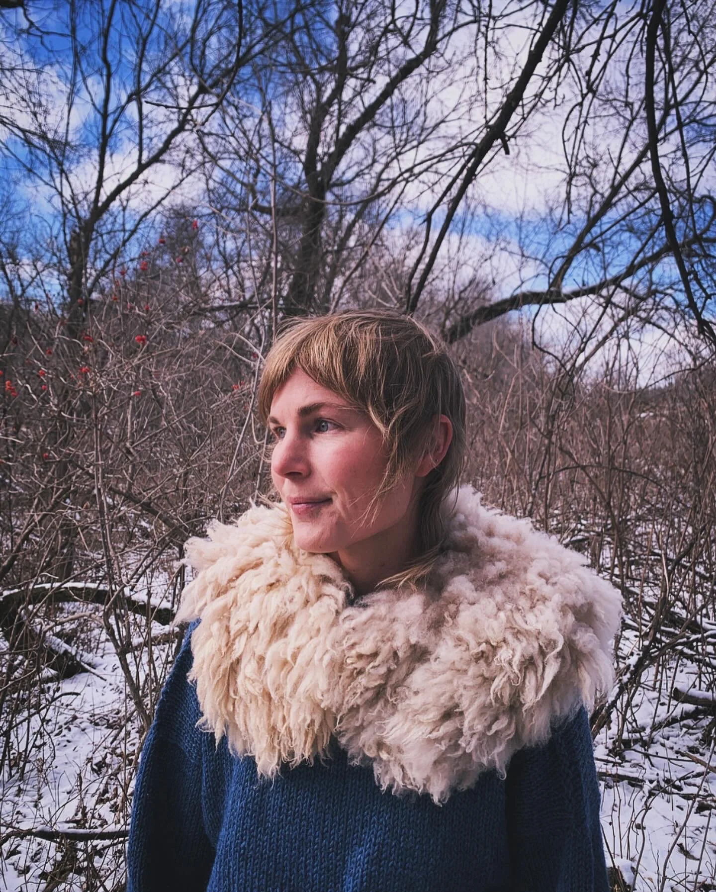 Bark Tanned Sheepskin Collar