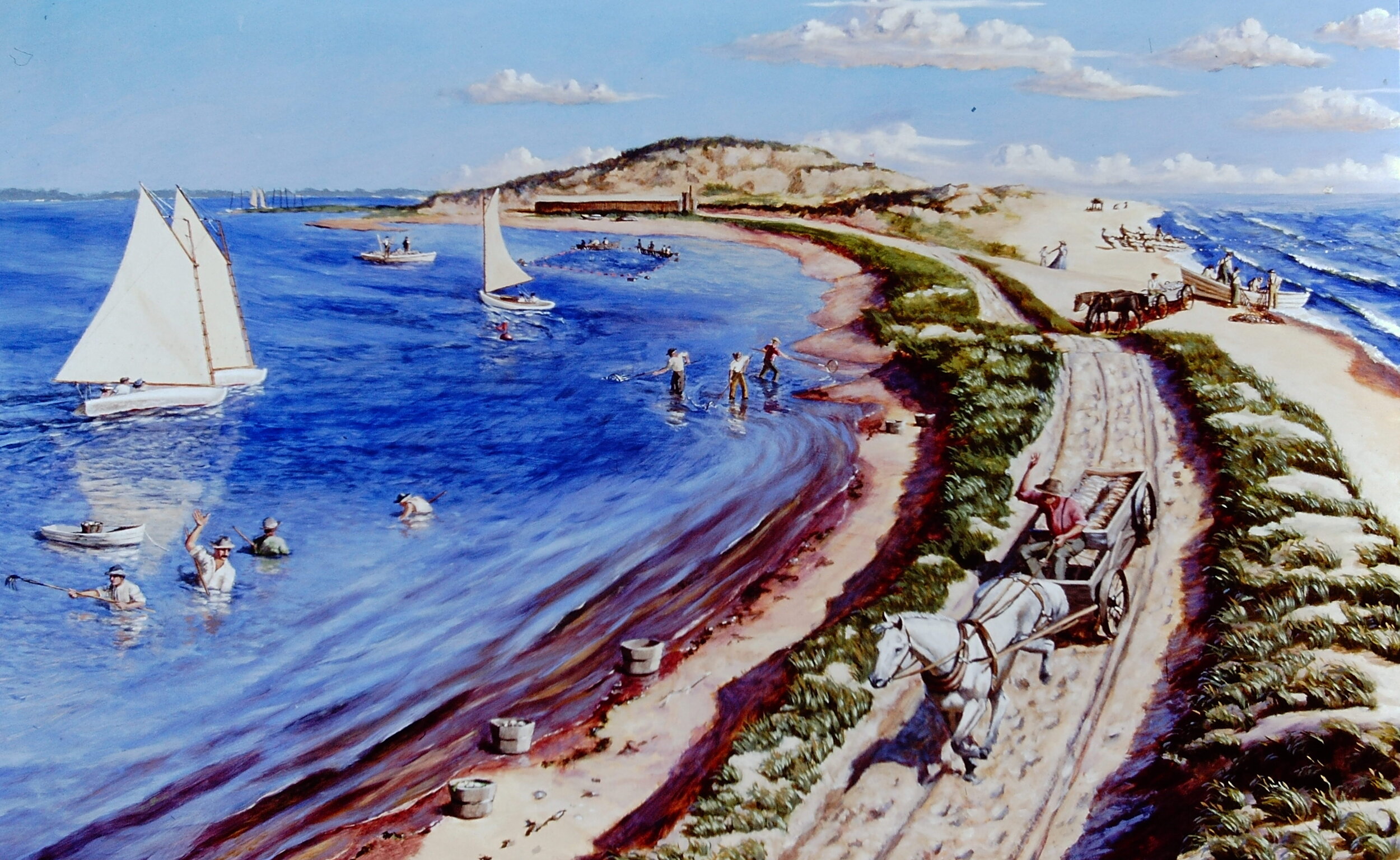 1880's Mecox Bay, Water Mill Museum Mural