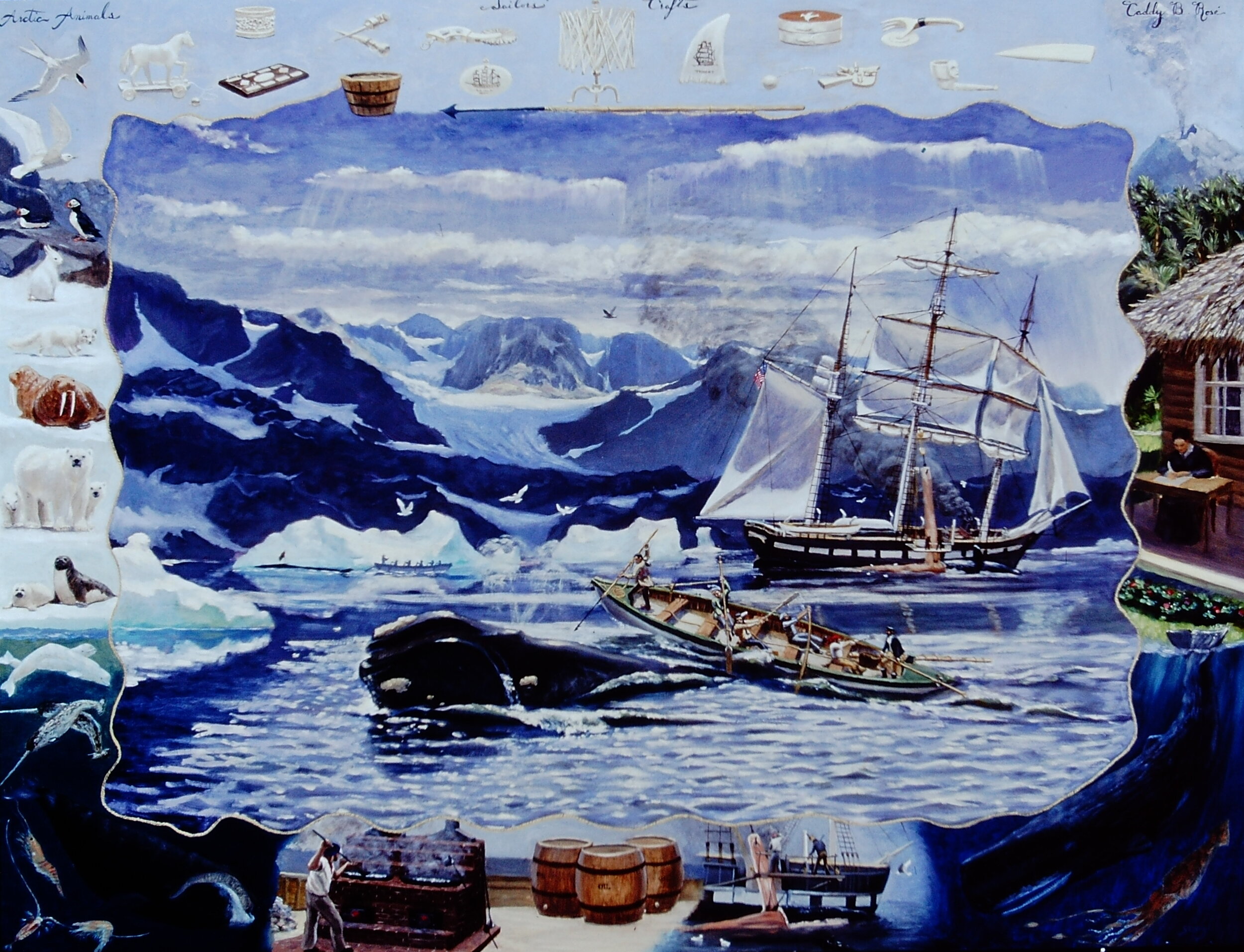 Whaling, Water Mill Museum Mural