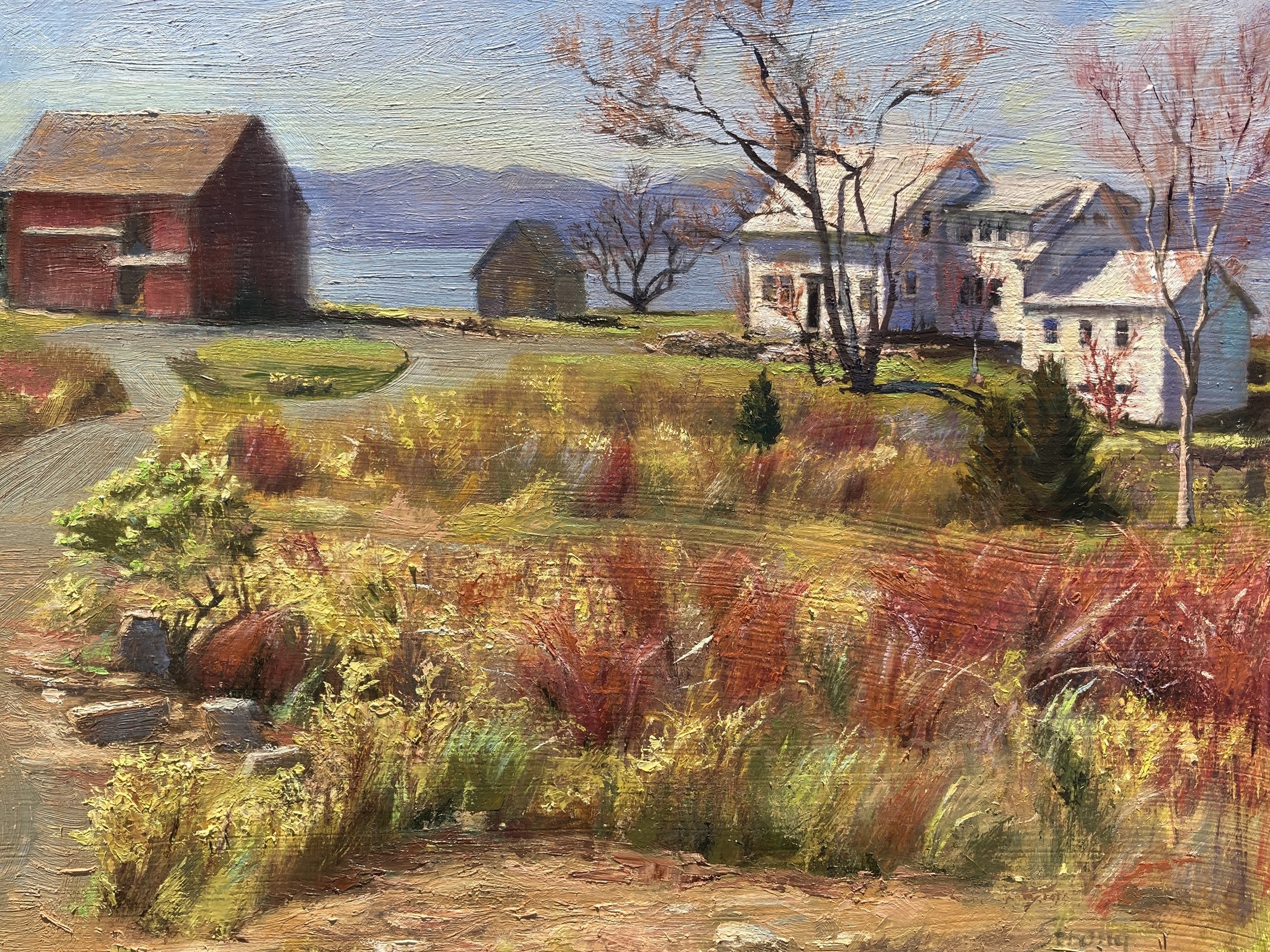 "North Haven Salt Farm", 11" x 14" oil on panel