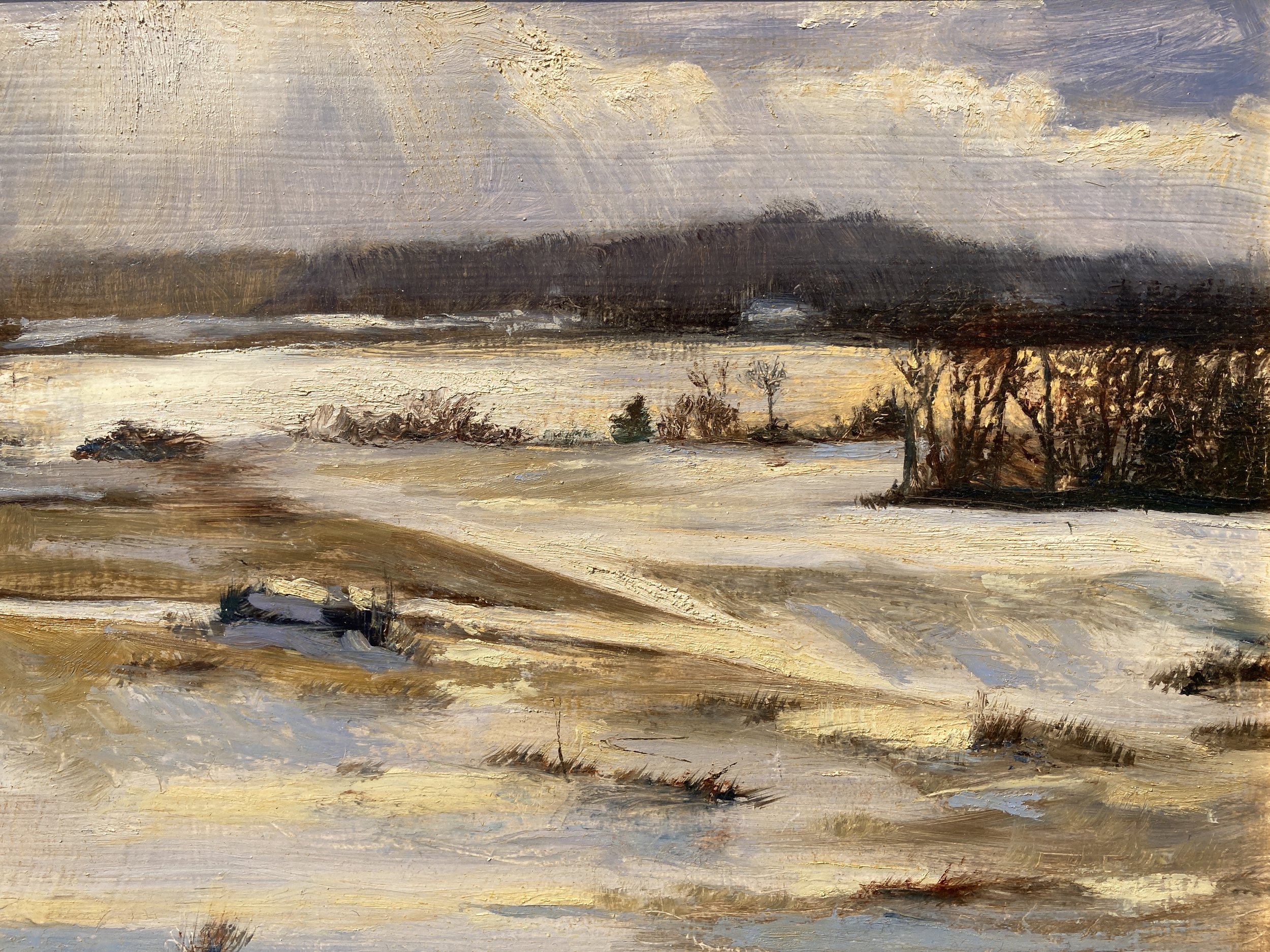 "Winter Light, Olson Field", 11" x 14", oil on panel