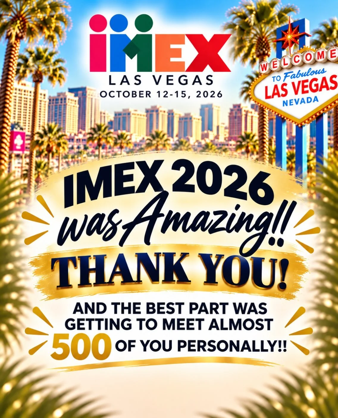 Thank you, IMEX Las Vegas!
To everyone who visited our booth and set up time to meet with us, we&rsquo;re grateful. The conversations, ideas and new connections made this show one to remember.
We&rsquo;re looking ahead to the year to come with a lot 