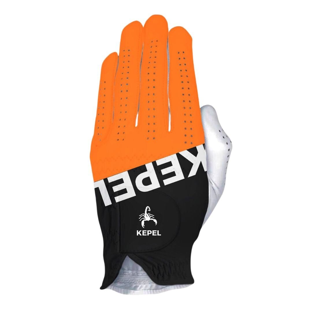 Shift into overdrive with a classic racing color combo of black, white, and orange. The smooth fit of our Moto Racing glove will have you hitting the course with style and swagger. 

 &bull; Premium Cabretta leather creates a breathable &ldquo;second