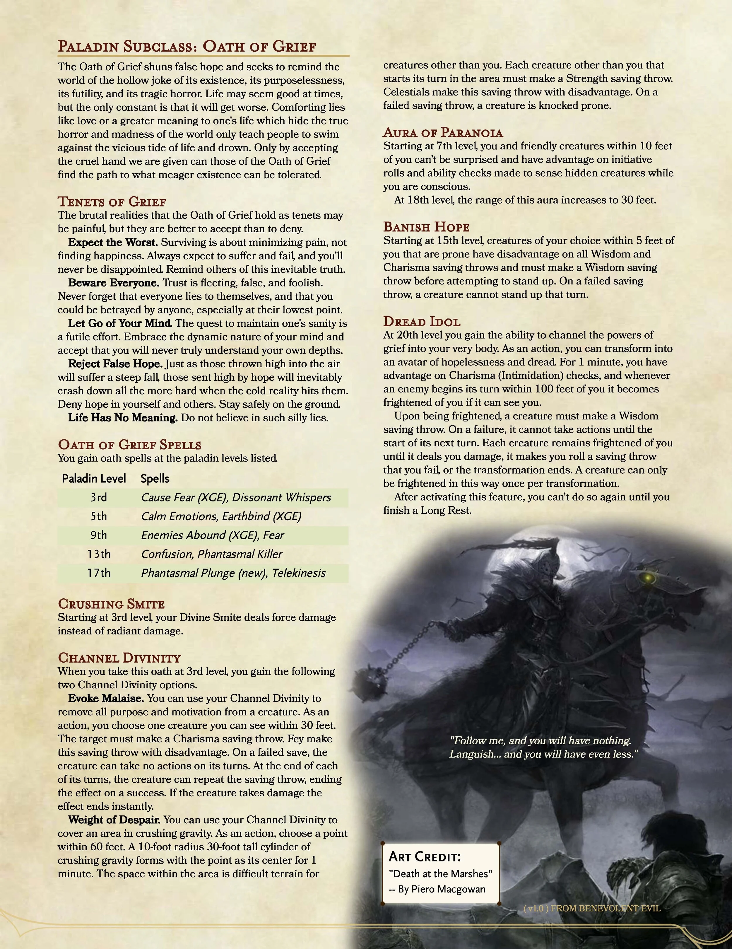 The Oath of Grief (Paladin)