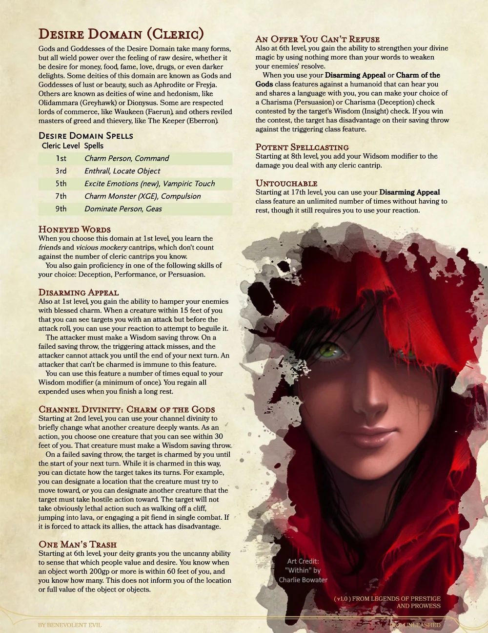 The Desire Domain (Cleric) — DND Unleashed A Homebrew Expansion