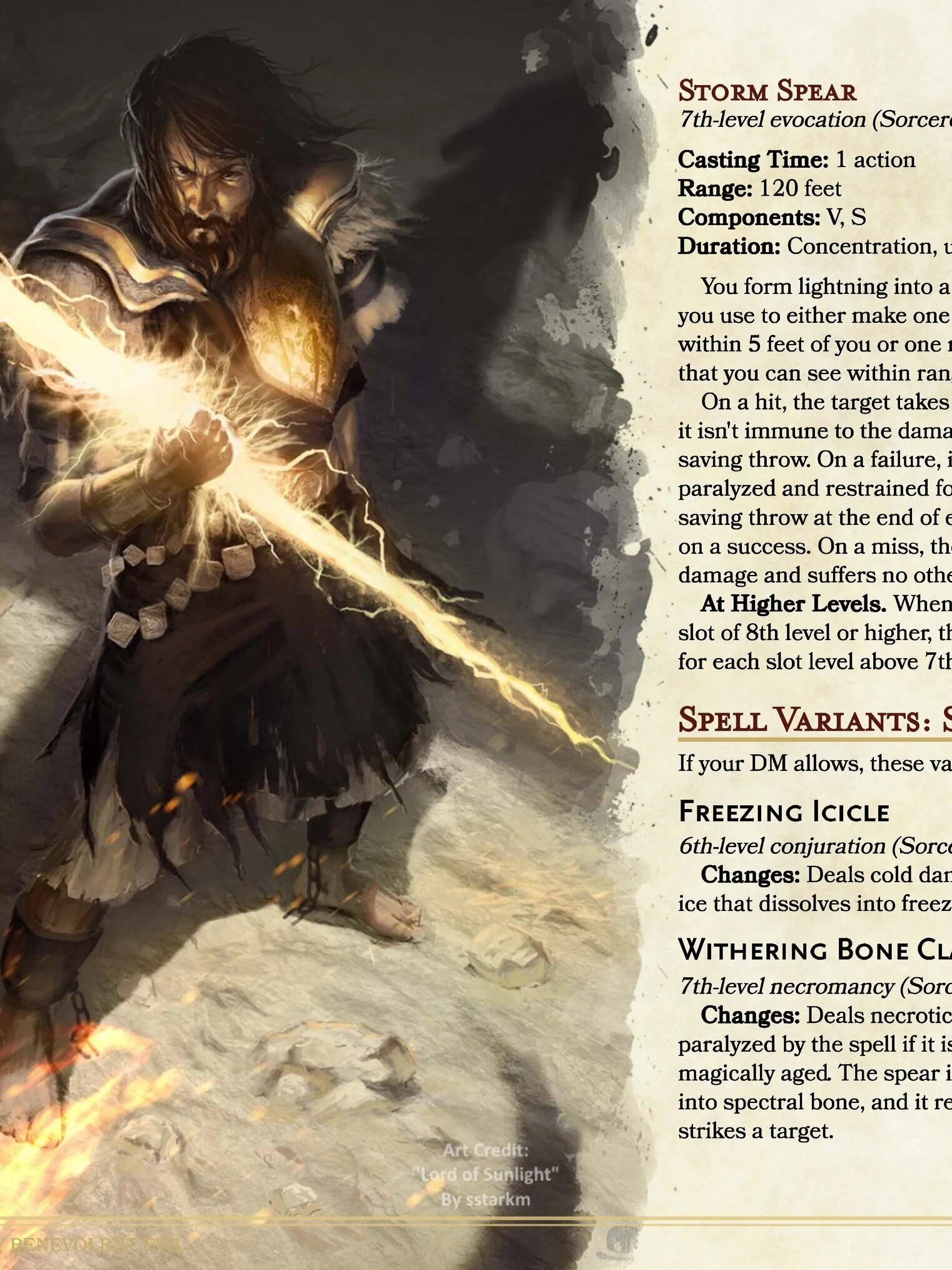 New Spells: Storm Spear & Variants