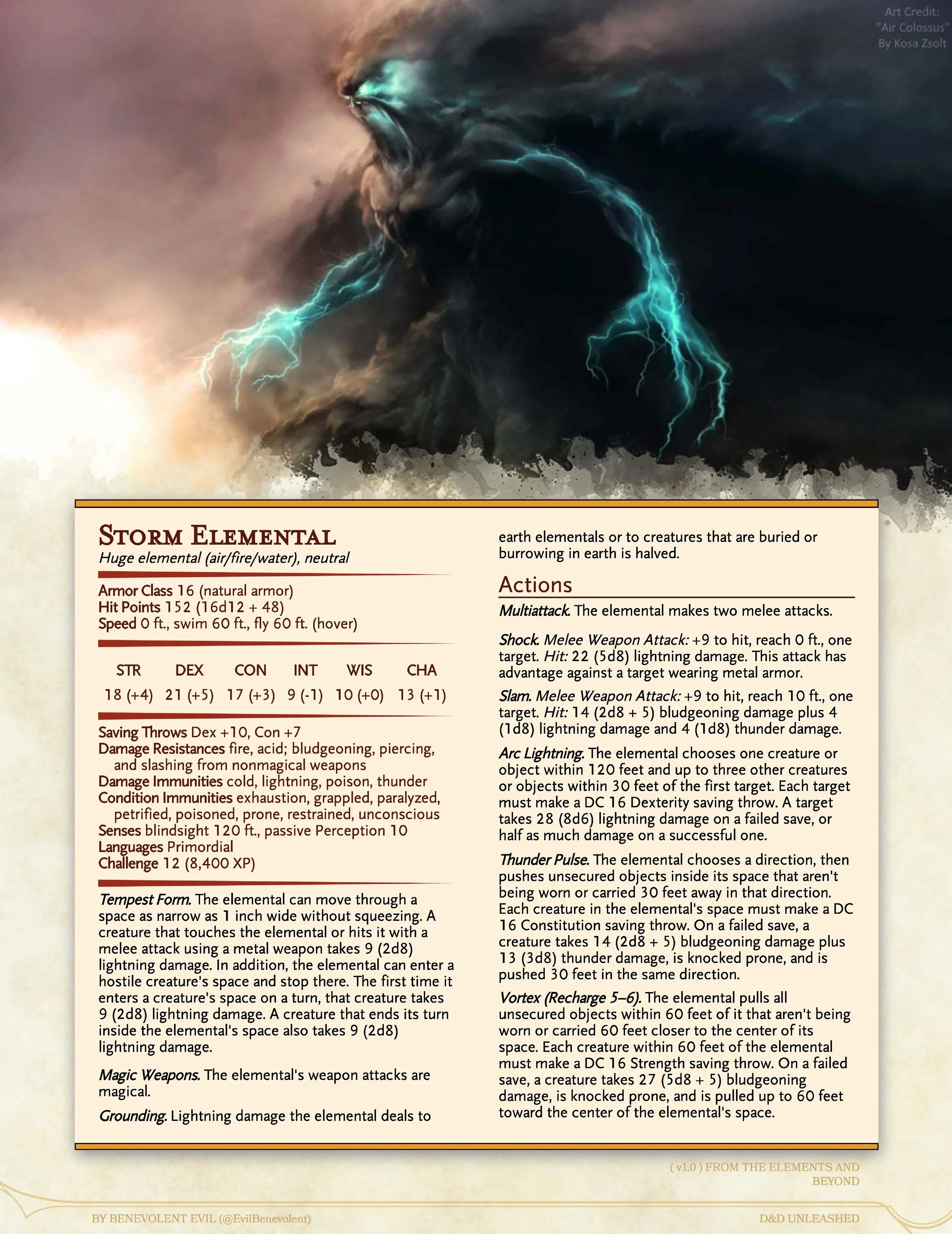 New Monster: Storm Elemental