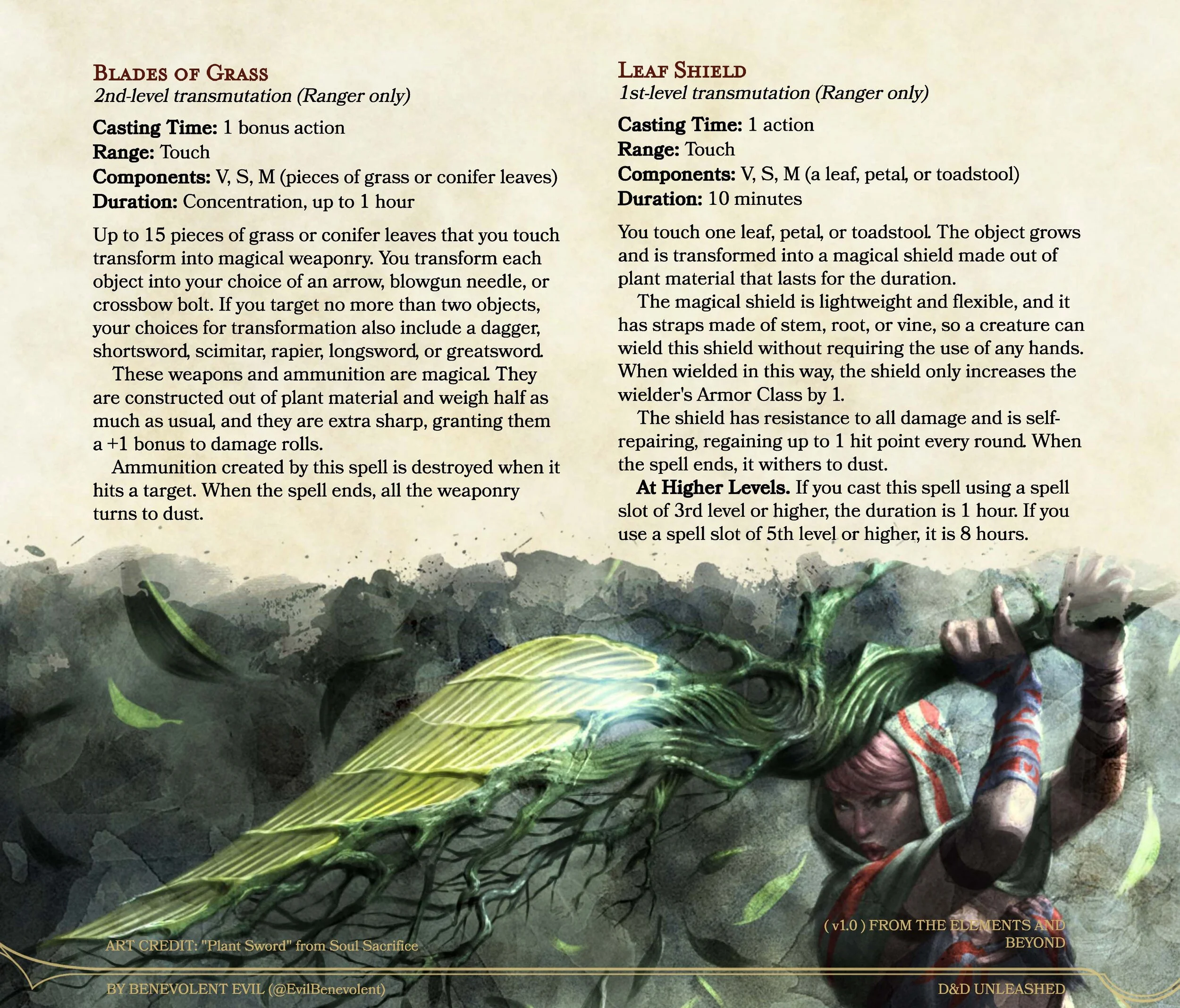 New Spells Arboreal Armaments — DND Unleashed A Homebrew Expansion