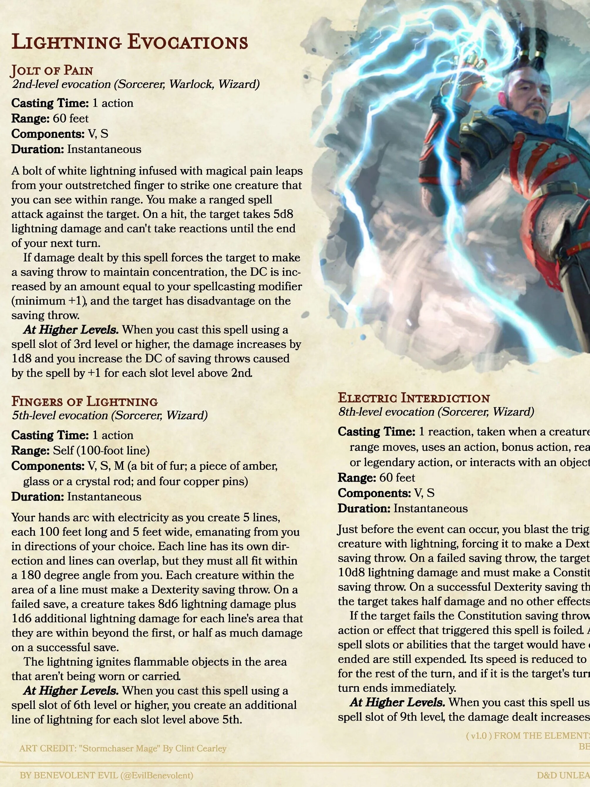 New Spells: Three Lightning Evocations