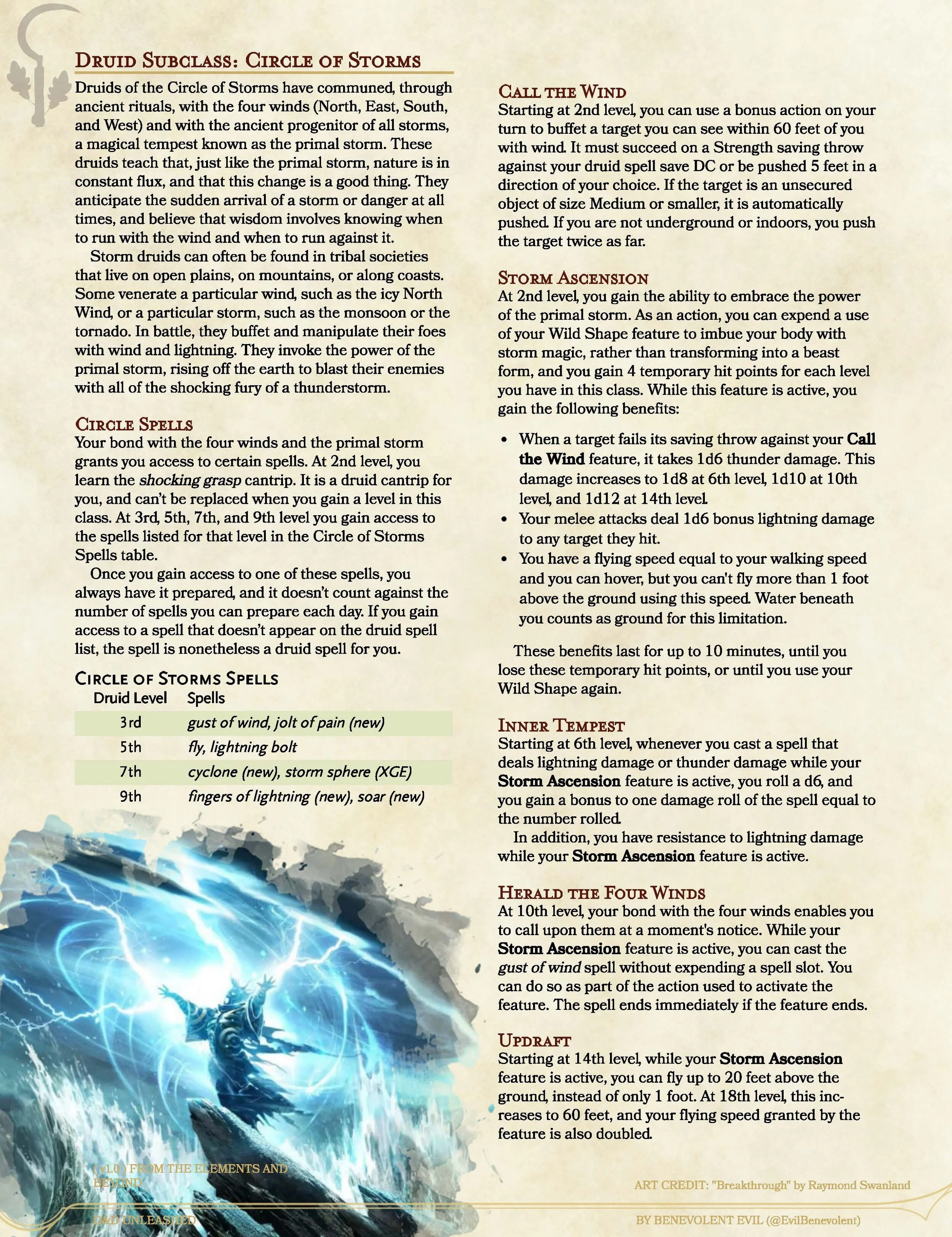 Lightning, Storms, and Electricity — DND Unleashed A Homebrew
