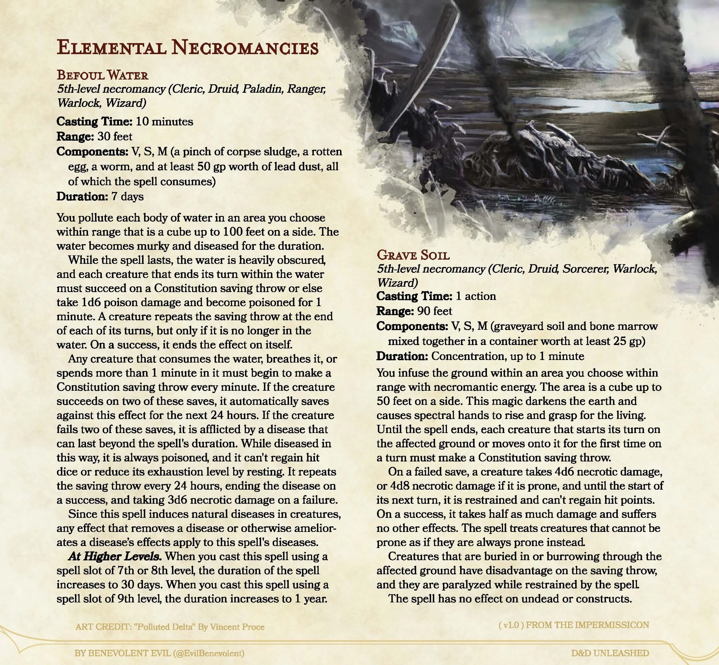 Elemental Necromancies — DND Unleashed A Homebrew Expansion for 5th