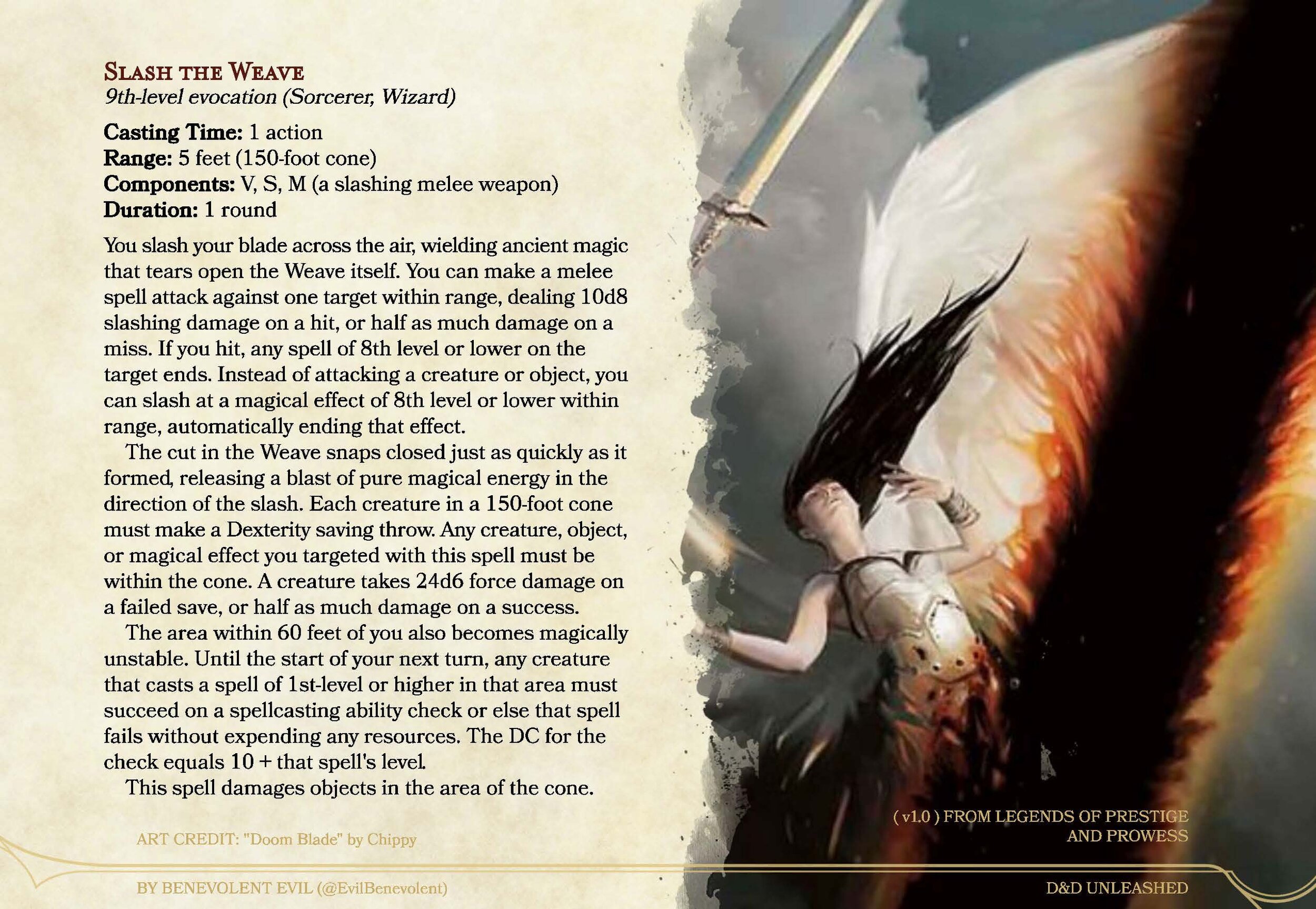 New Spell Slash the Weave — DND Unleashed A Homebrew Expansion for