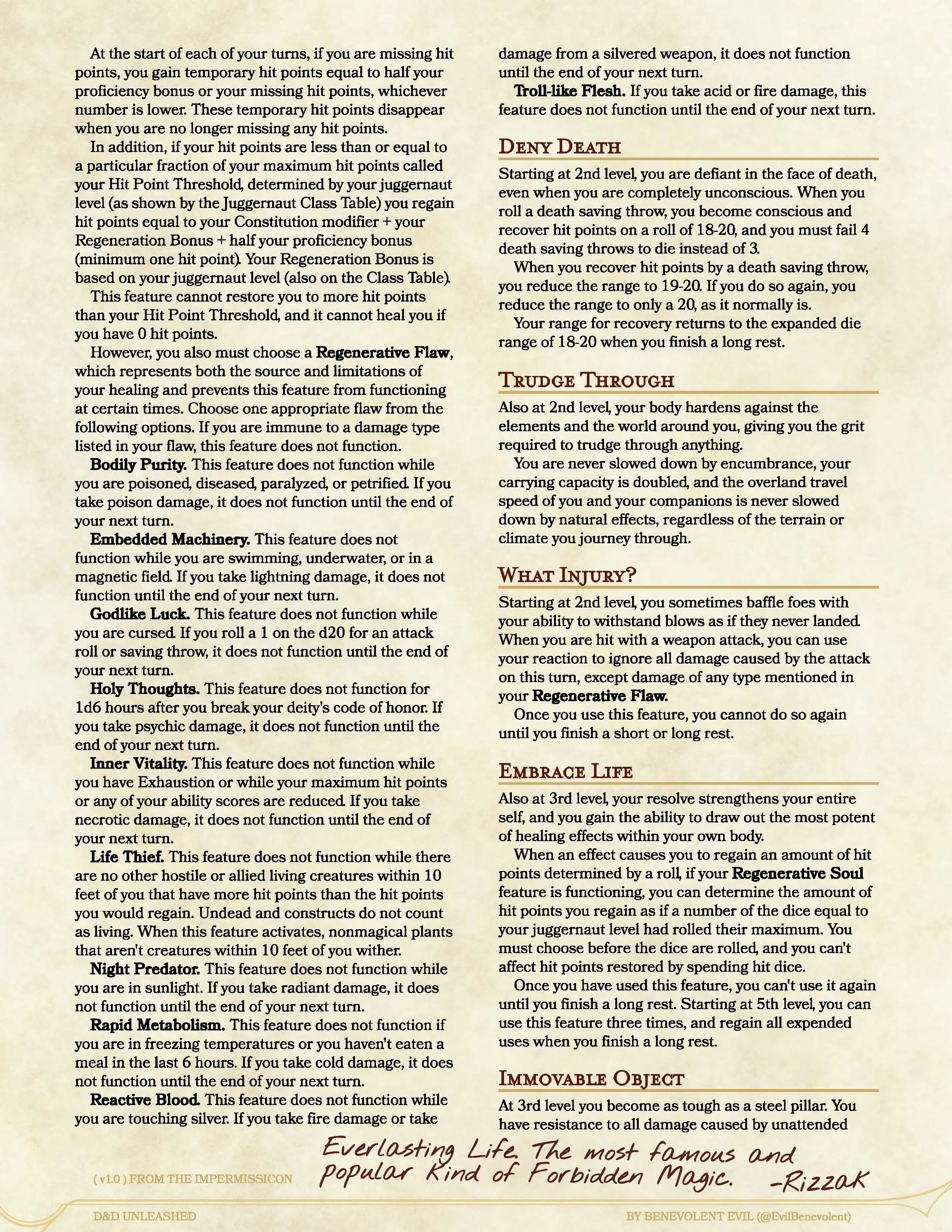 Juggernaut Pdf The Juggernaut (Prestige Class) — DND Unleashed: A Homebrew Expansion ...
