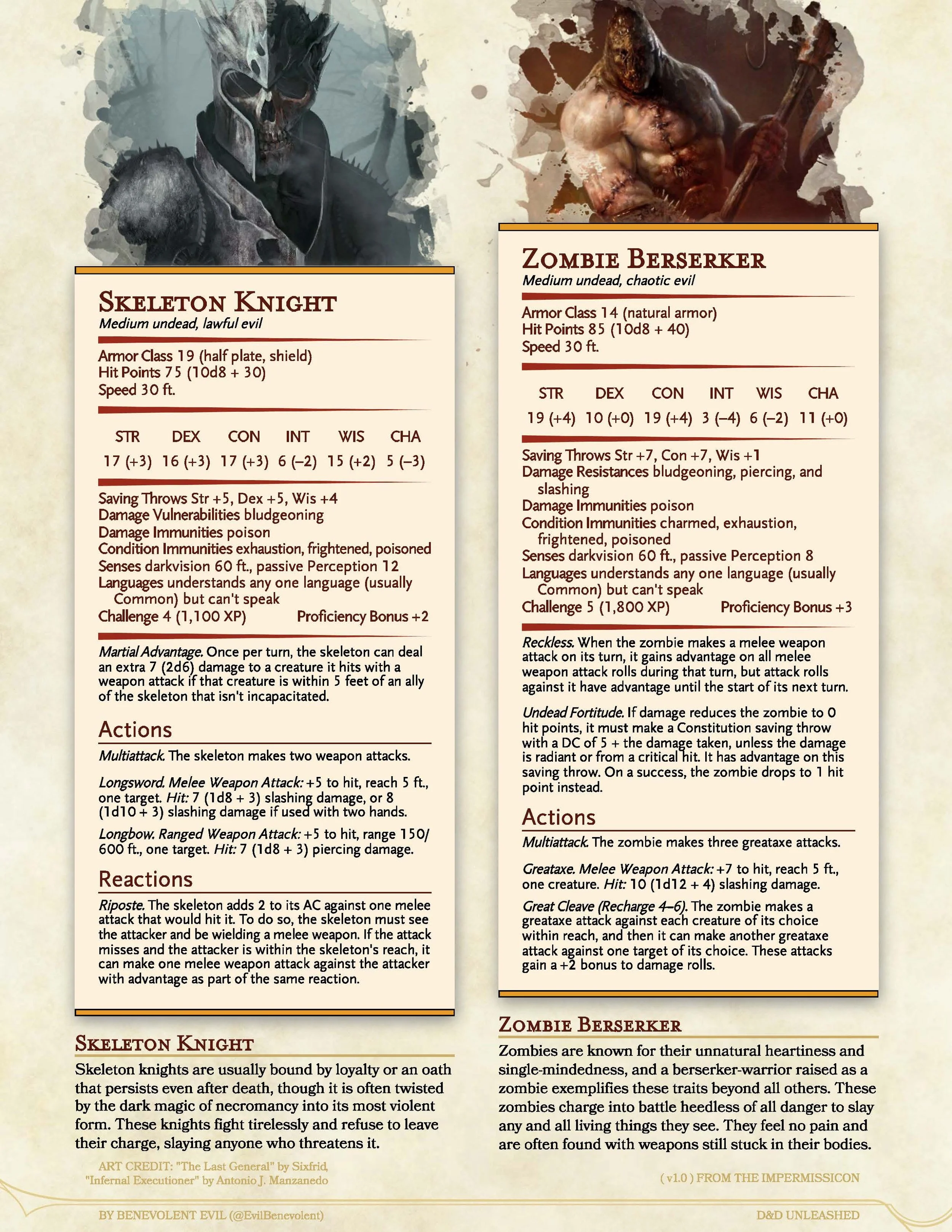 New Monsters: Undead Warriors