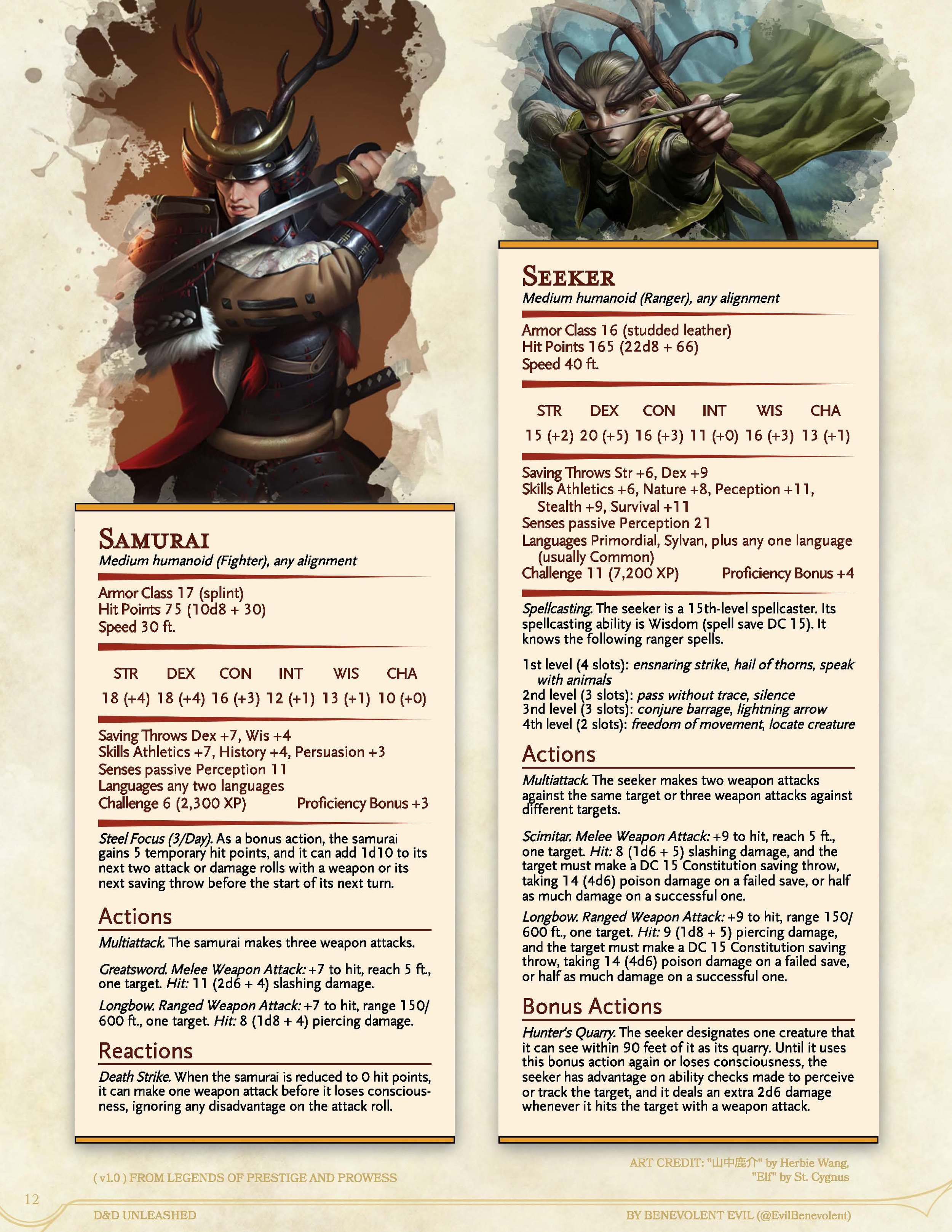 Thirty one new humanoid npcs dnd unleashed a homebrew expansion for