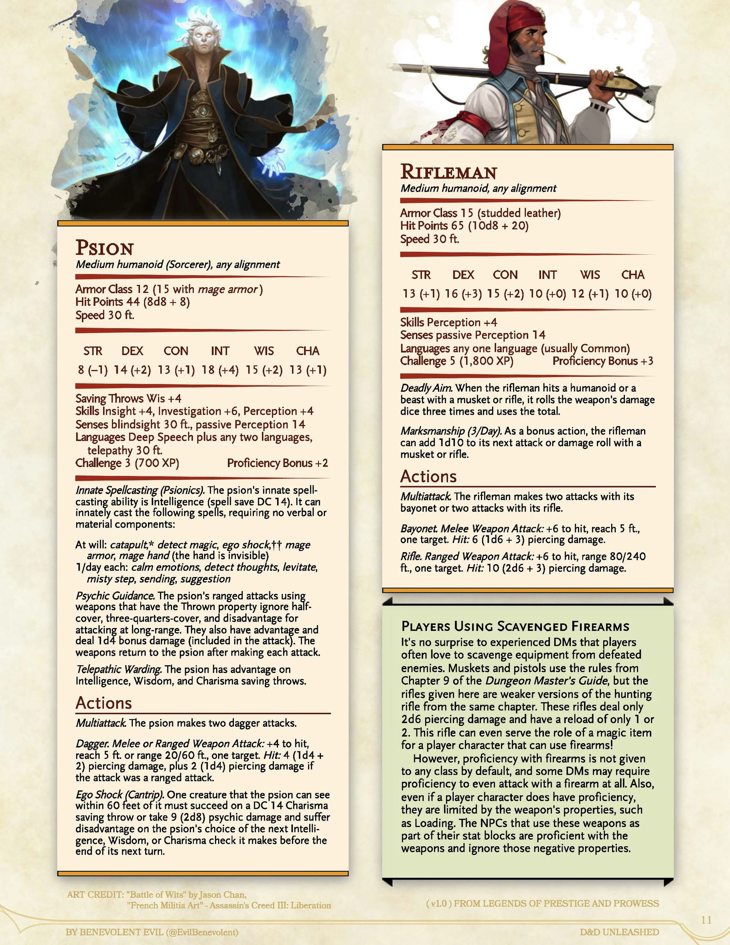 ThirtyOne New Humanoid NPCs — DND Unleashed A Homebrew Expansion for 5th Edition Dungeons and