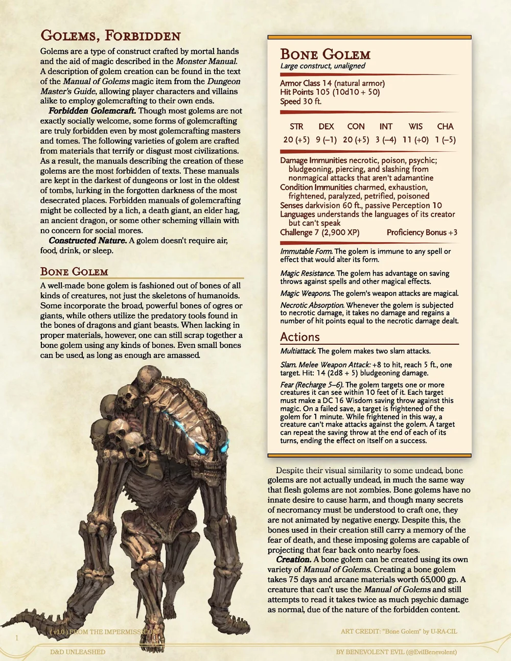 New Monsters: Forbidden Golems — DND Unleashed: A Homebrew