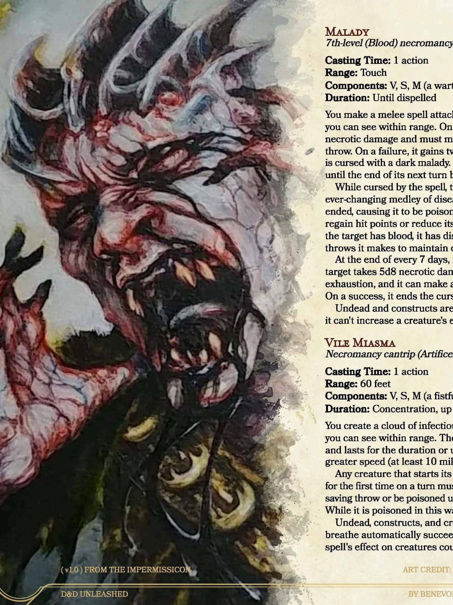 New Spells: Maladies &amp; Miasma