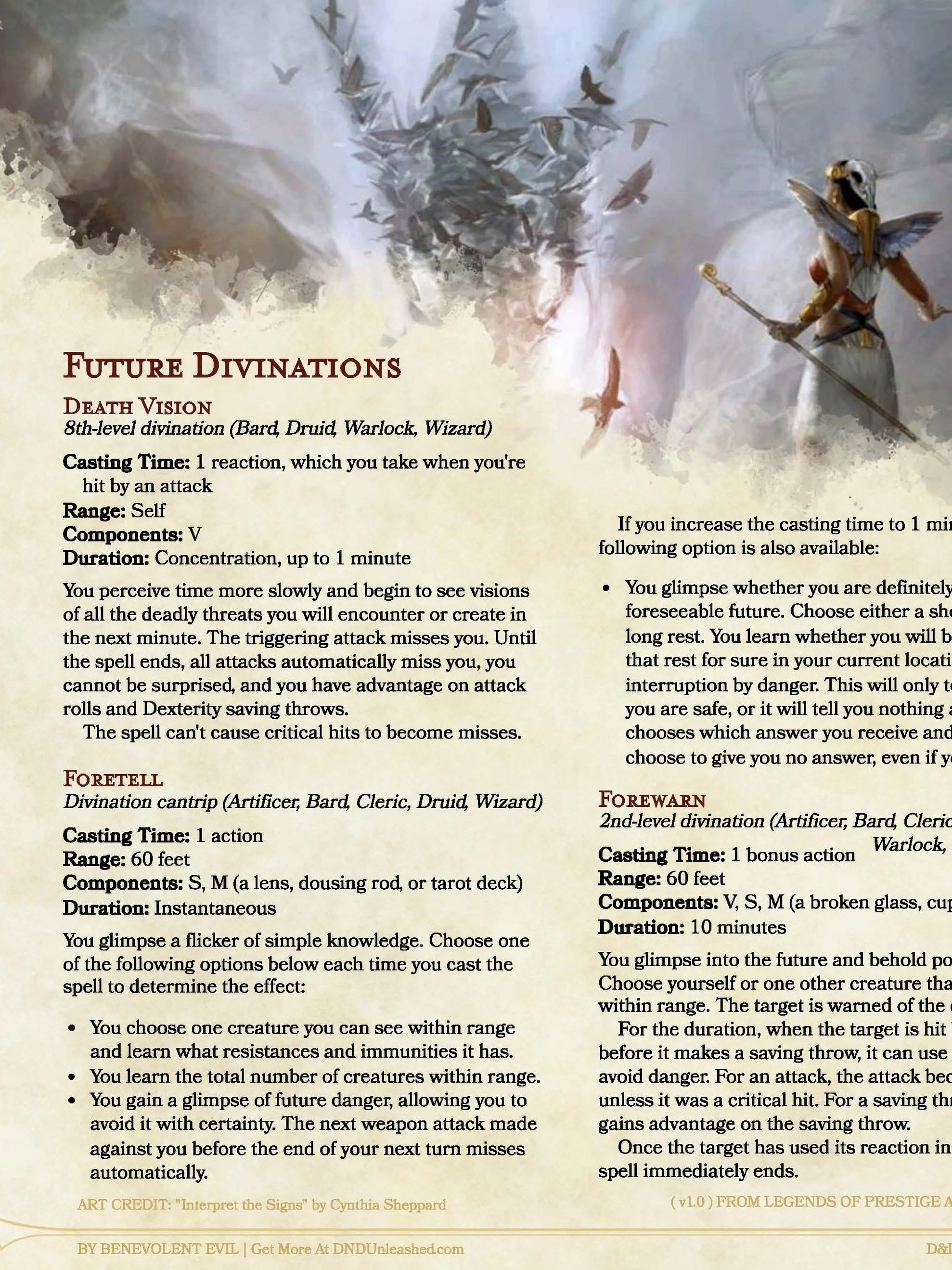 New Spells: Future Divinations