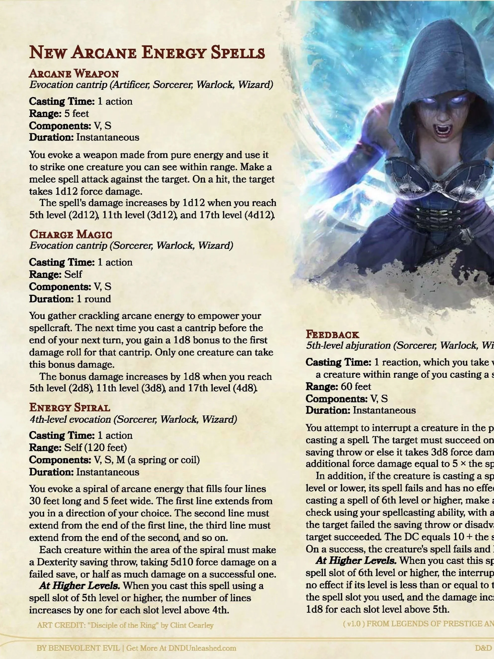 New Spells: More Arcane Evocations
